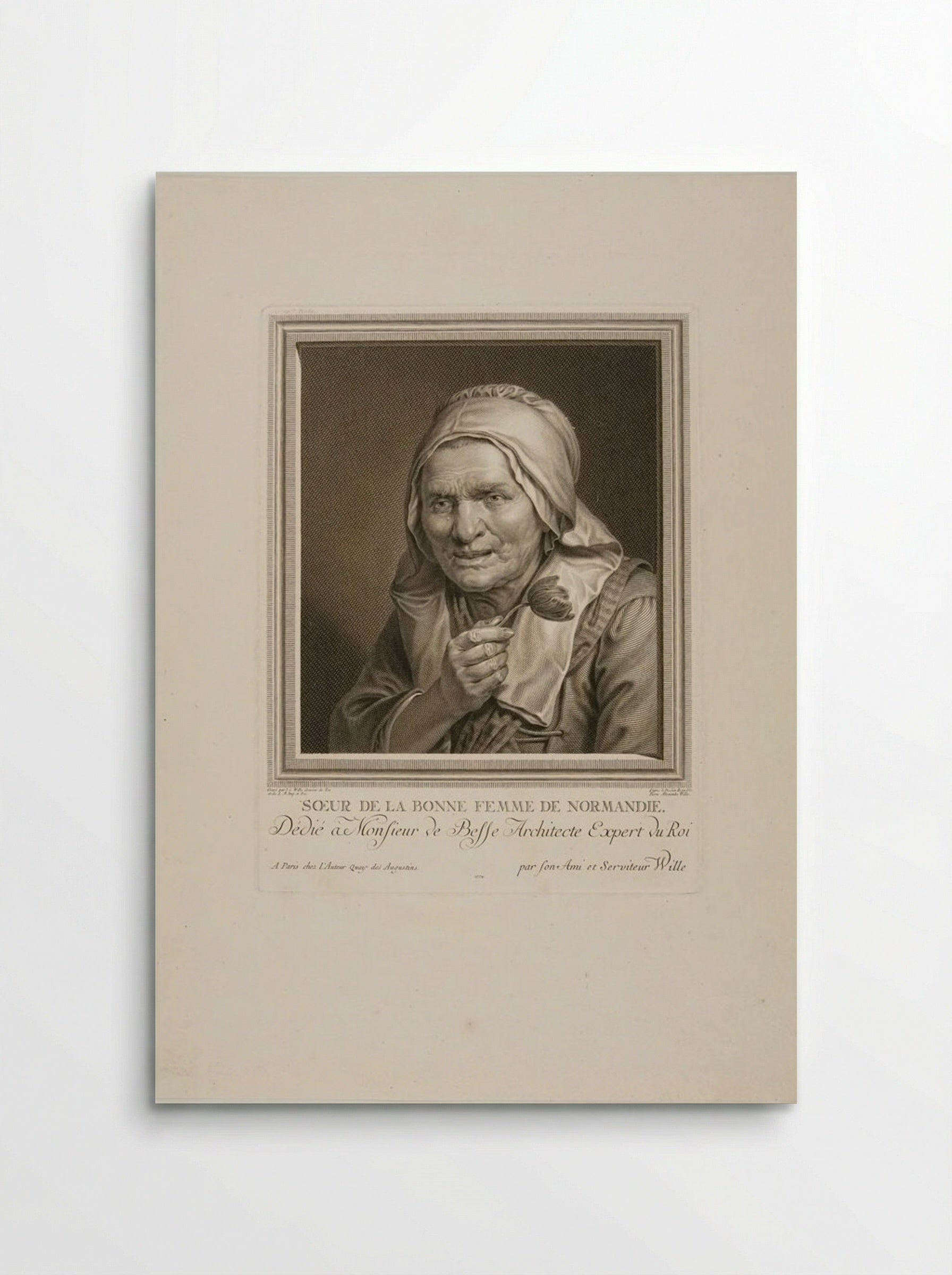 Soeur de la bonne femme de Normandie - Johann Georg Wille - Poster