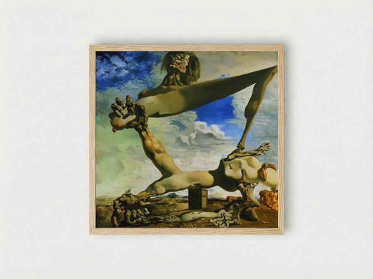 Soft Construction with Boiled Beans: Premonition of Civil War - Salvador Dalí - Framed Print Wood