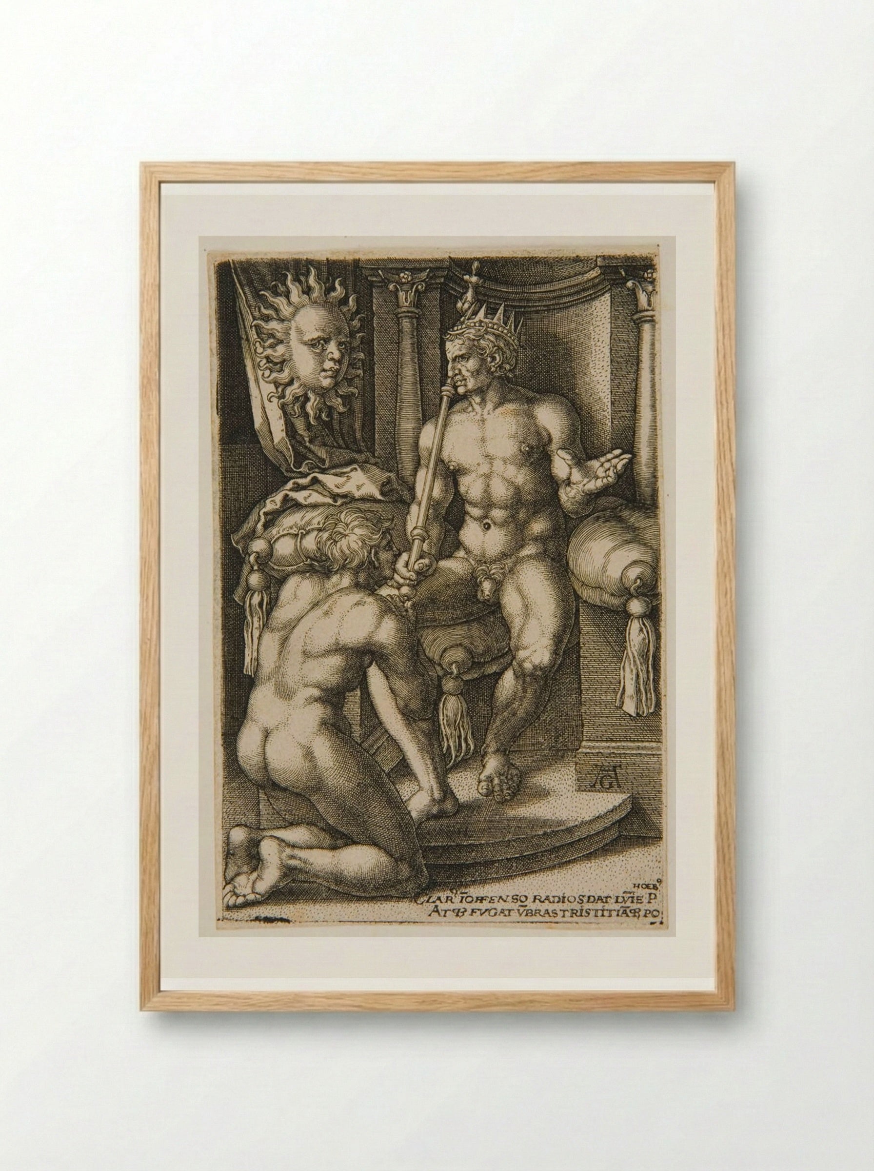 Sol (with Phaethon) - Heinrich Aldegrever - Framed Print Wood