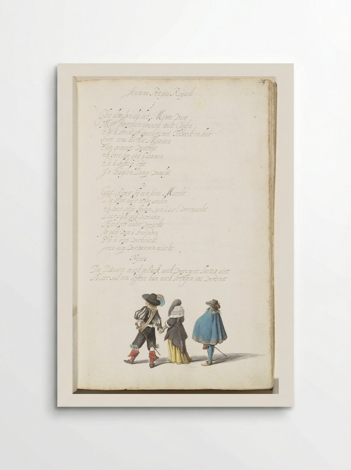 Soldaat, dame en heer, van achteren - Gesina ter Borch - Poster