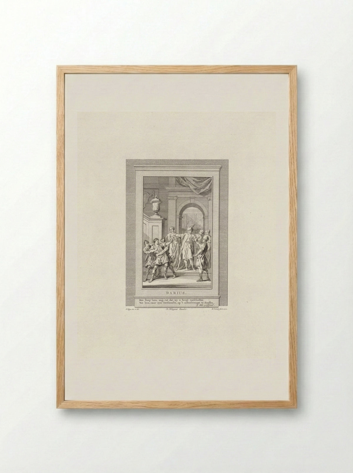 Soldaten leiden een man weg op bevel van de machthebber (Darius) - David Klippink - Framed Print Wood