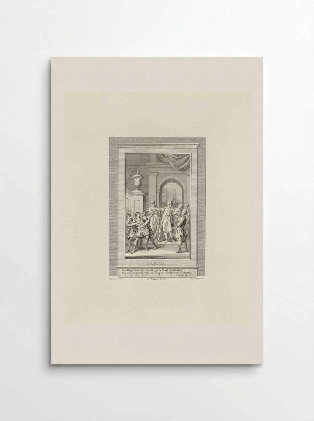 Soldaten leiden een man weg op bevel van de machthebber (Darius) - David Klippink - Poster