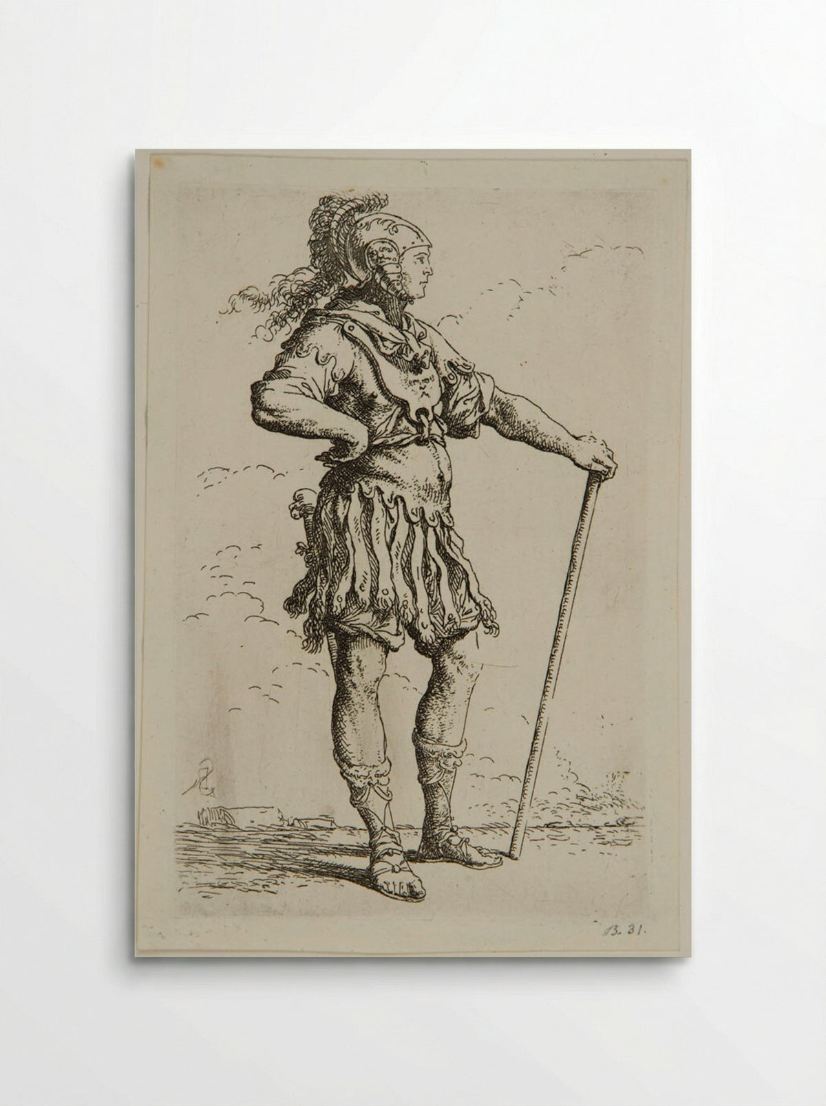 Soldier in Profile, with Ancient Armor - Salvator Rosa - Poster