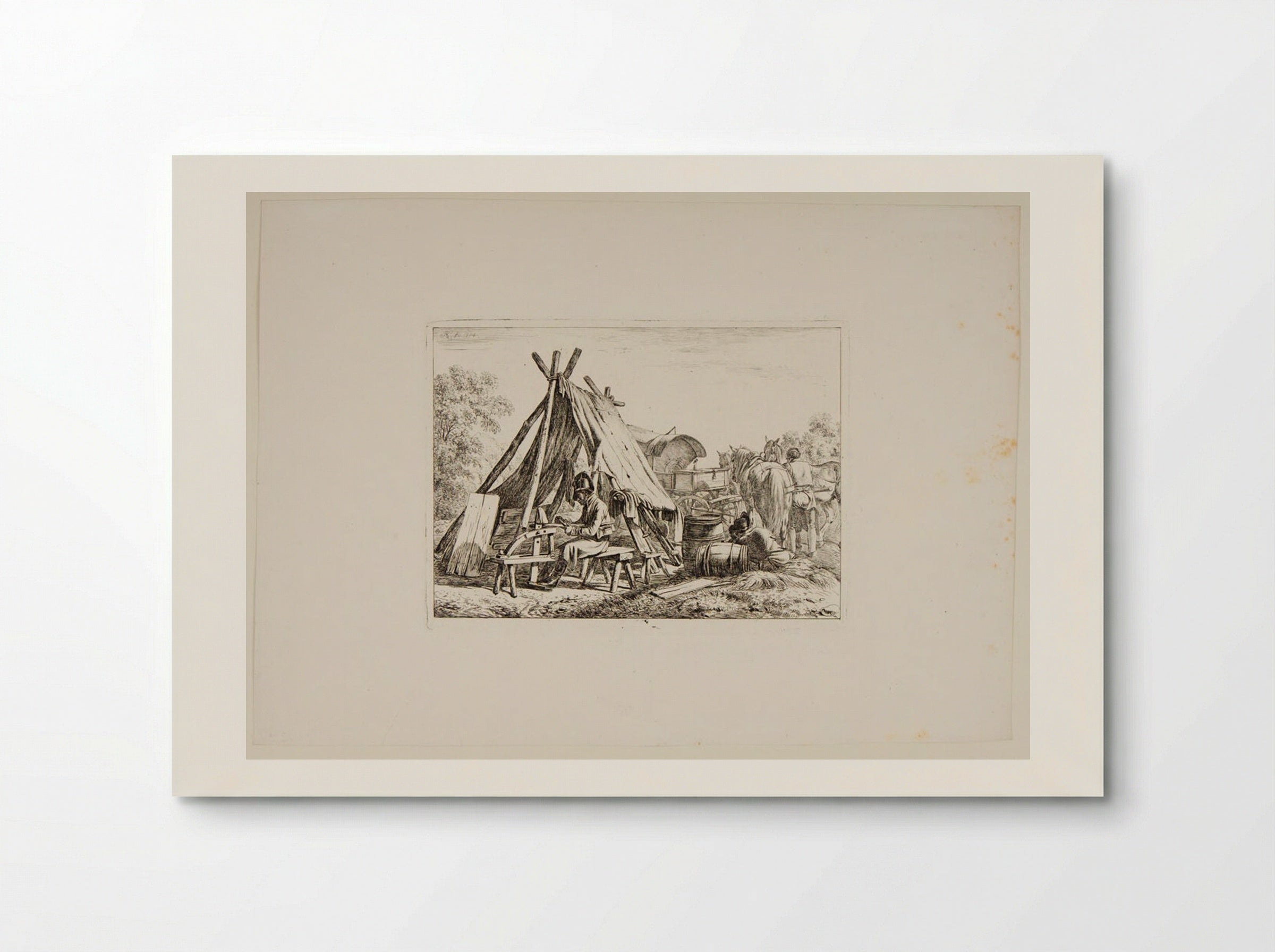Soldiers Doing Repairs at the Camp - Johann Adam Klein - Poster