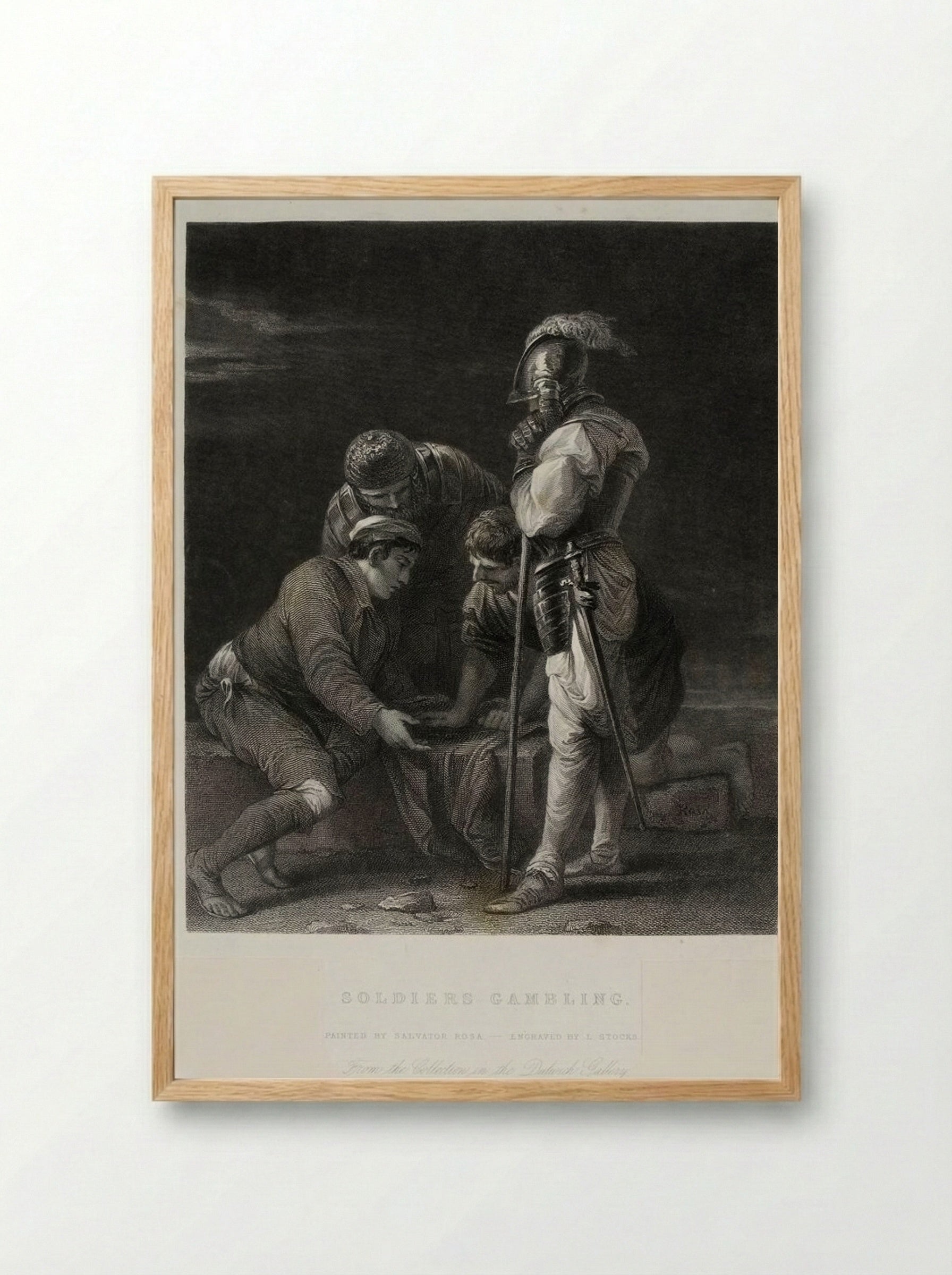 Soldiers Gambling - Lumb Stocks - Framed Print Wood