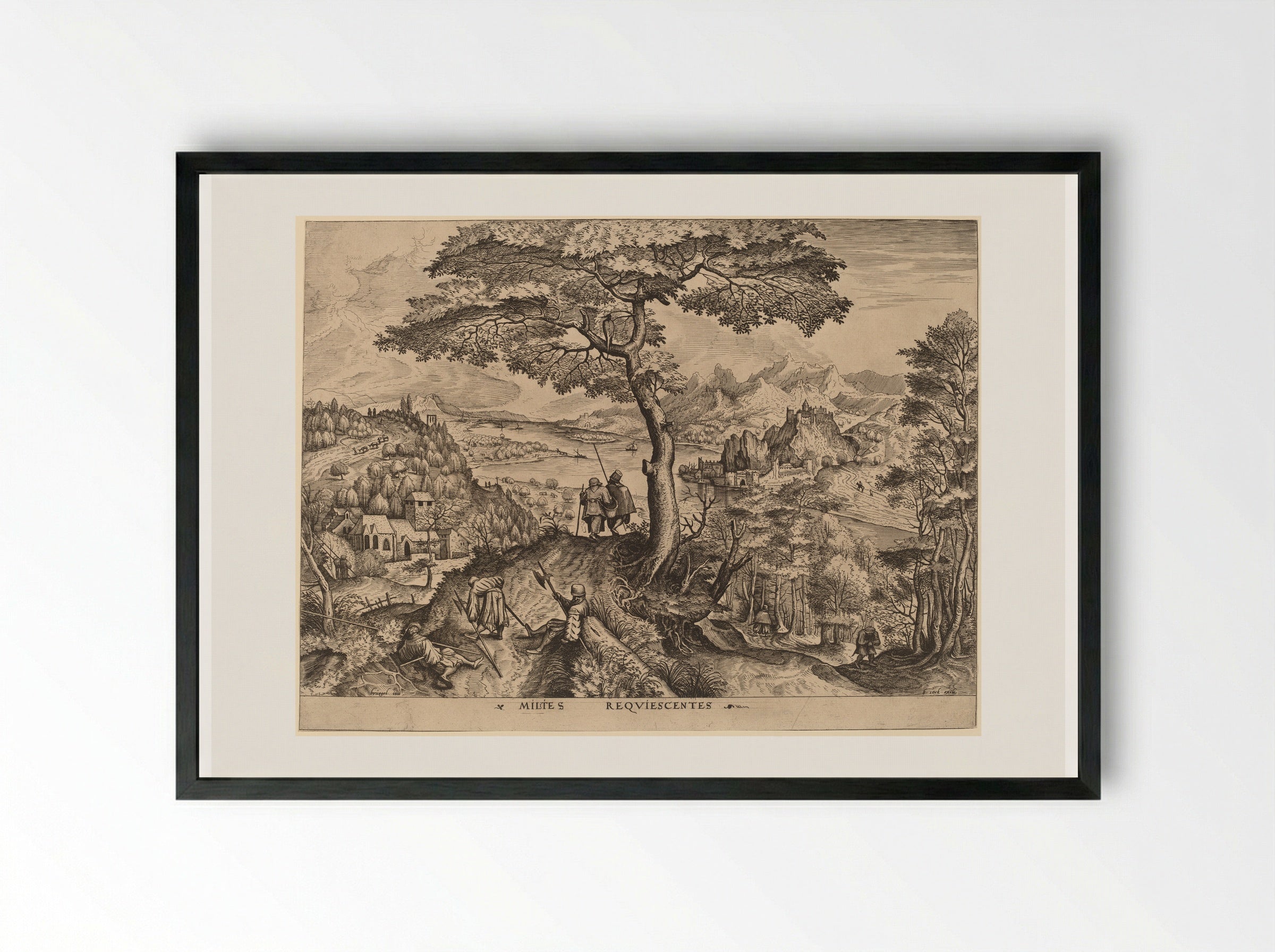 Soldiers at Rest - Pieter Bruegel the Elder - Framed Print Black