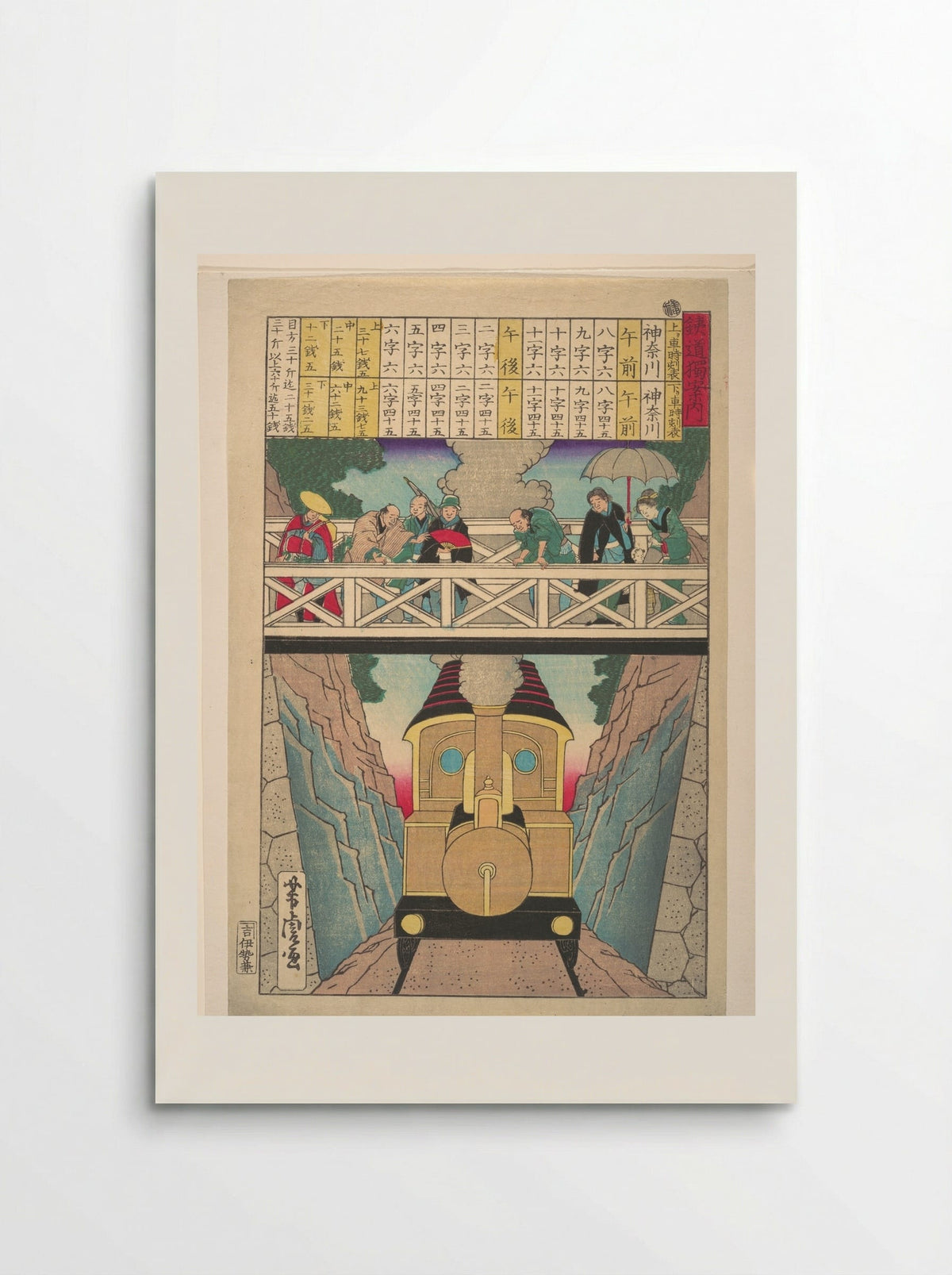 Solitary Traveler's Guide to Railway - Utagawa Yoshitora - Poster