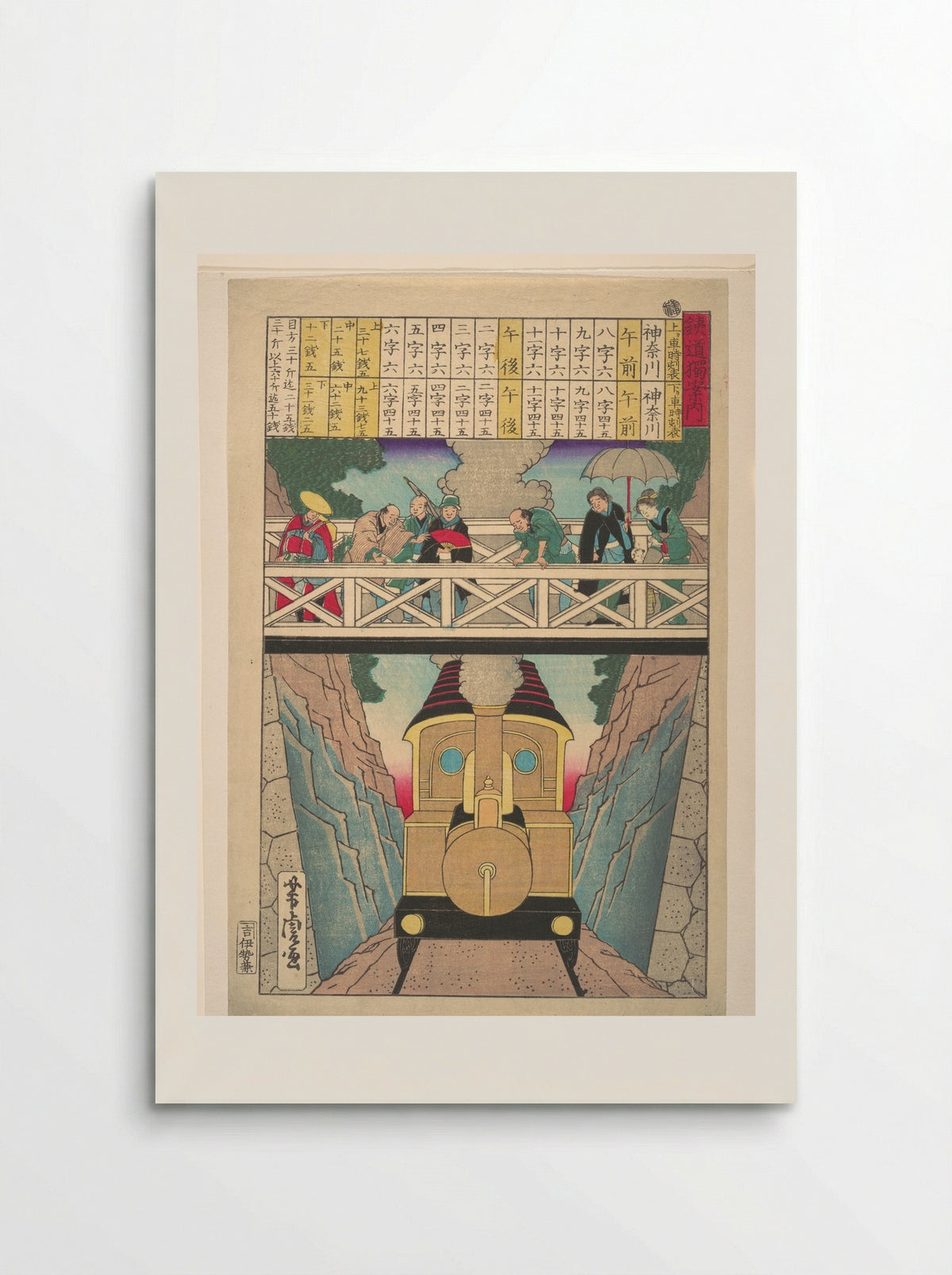 Solitary Traveler's Guide to Railway - Utagawa Yoshitora - Poster