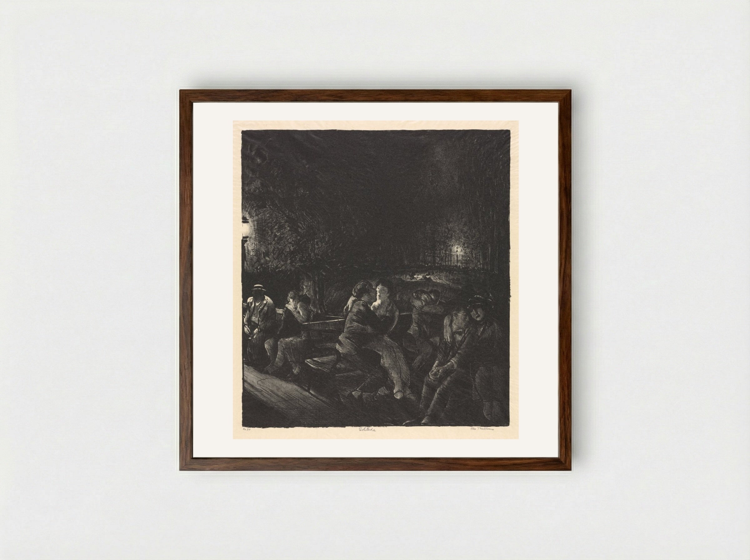 Solitude - George Bellows - Framed Print Dark Wood