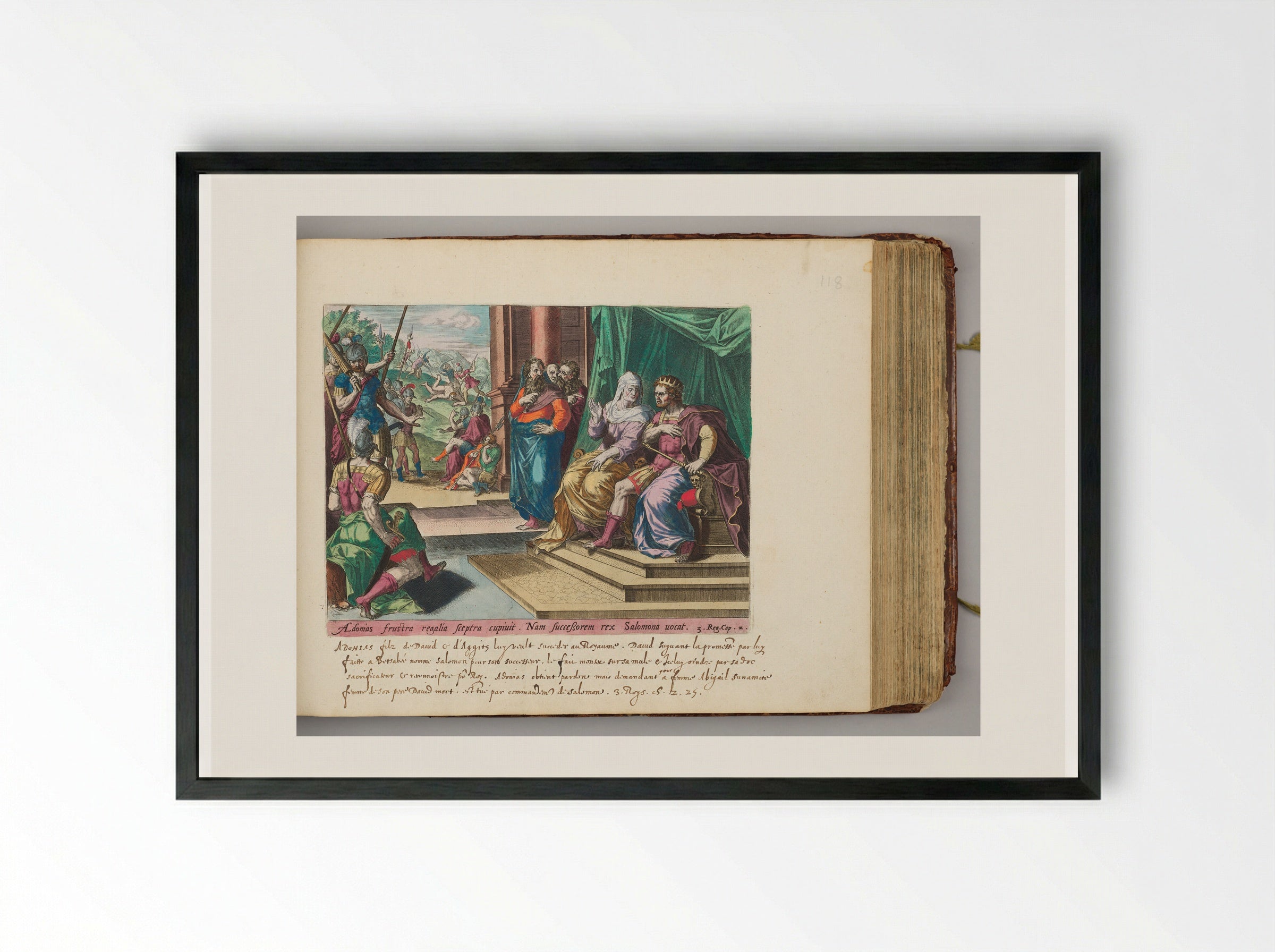 Solomon Sentences Adonijah to Death - Hans Collaert the Elder - Framed Print Black