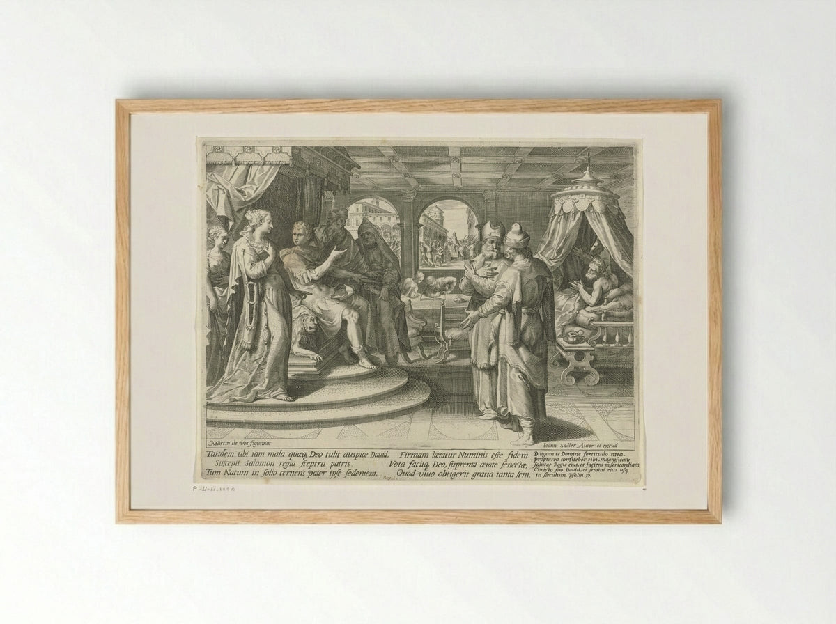 Solomon Succeeds David as King of Israel - Aegidius Sadeler (II) - Framed Print Wood