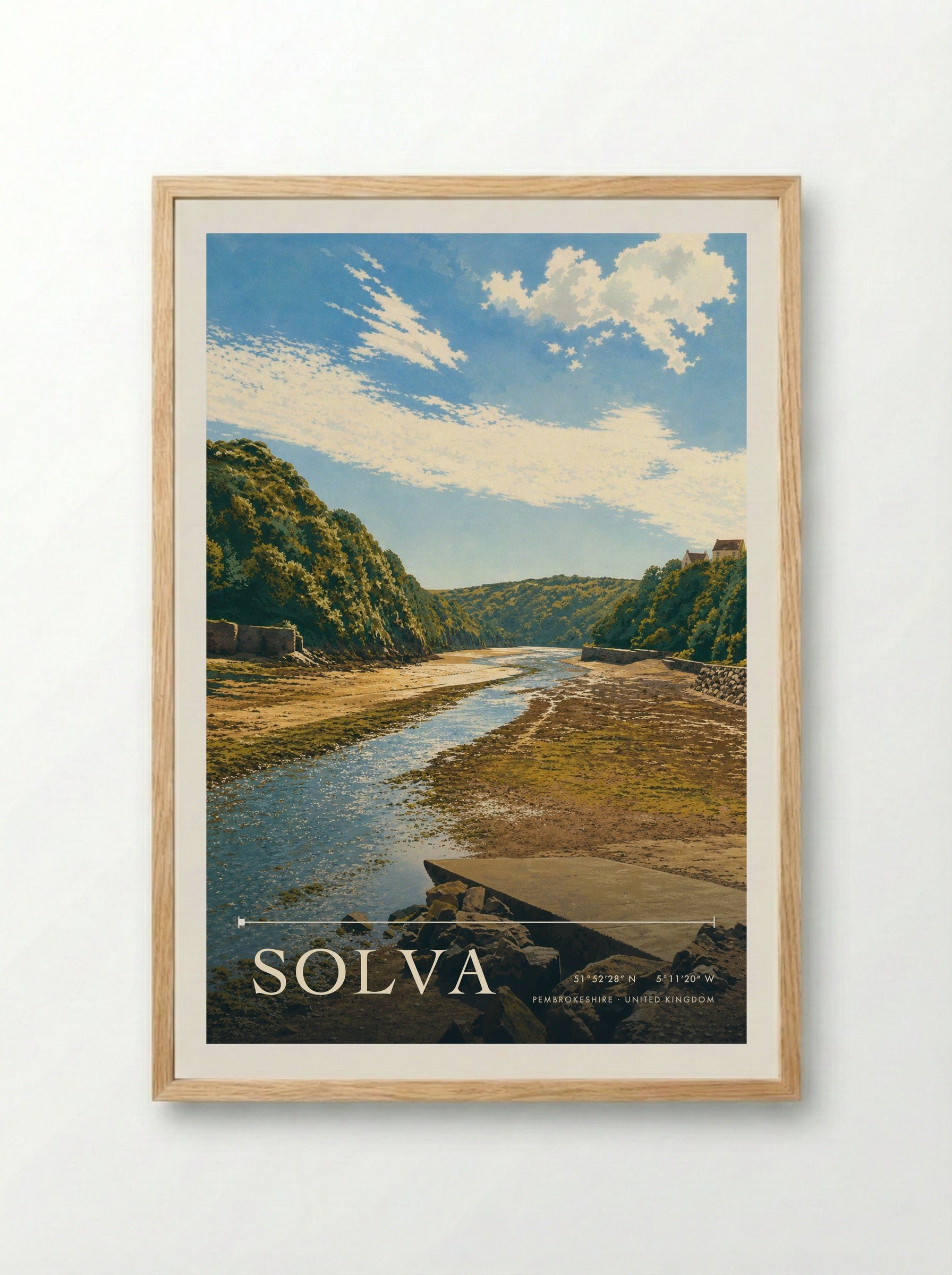 Solva Pembrokeshire United Kingdom Travel Poster - Framed Print Wood