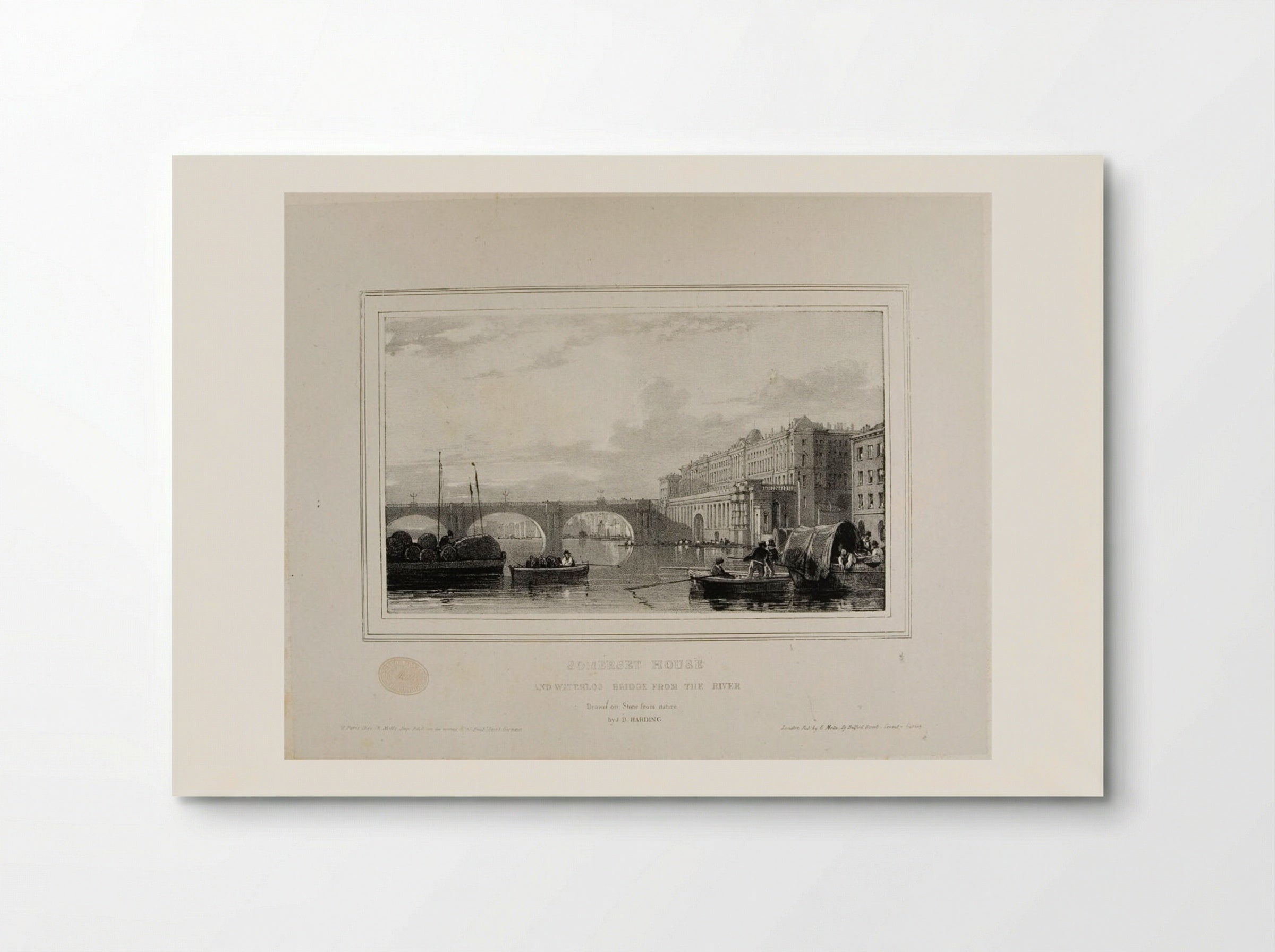 Somerset House and the Waterloo Bridge from the River - James Duffield Harding - Poster