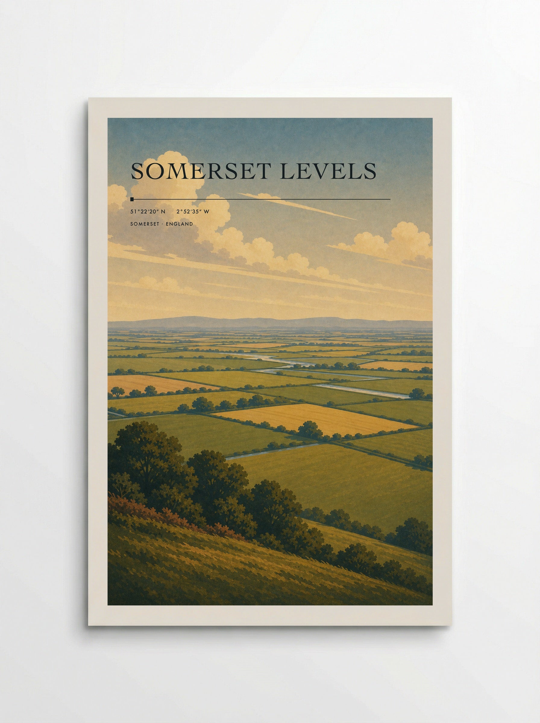 Somerset Levels England Travel Poster - Poster