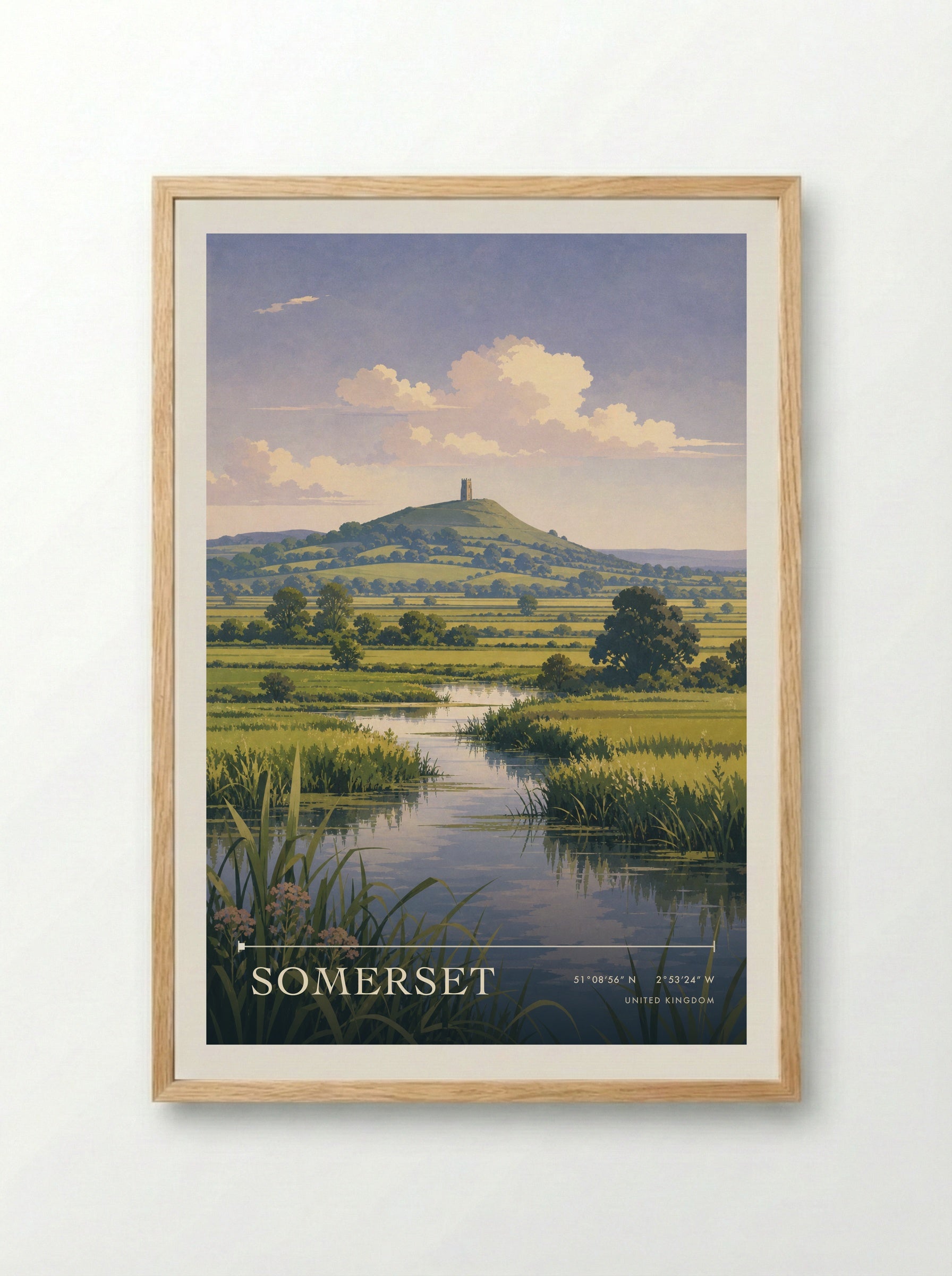 Somerset United Kingdom Travel Poster - Framed Print Wood