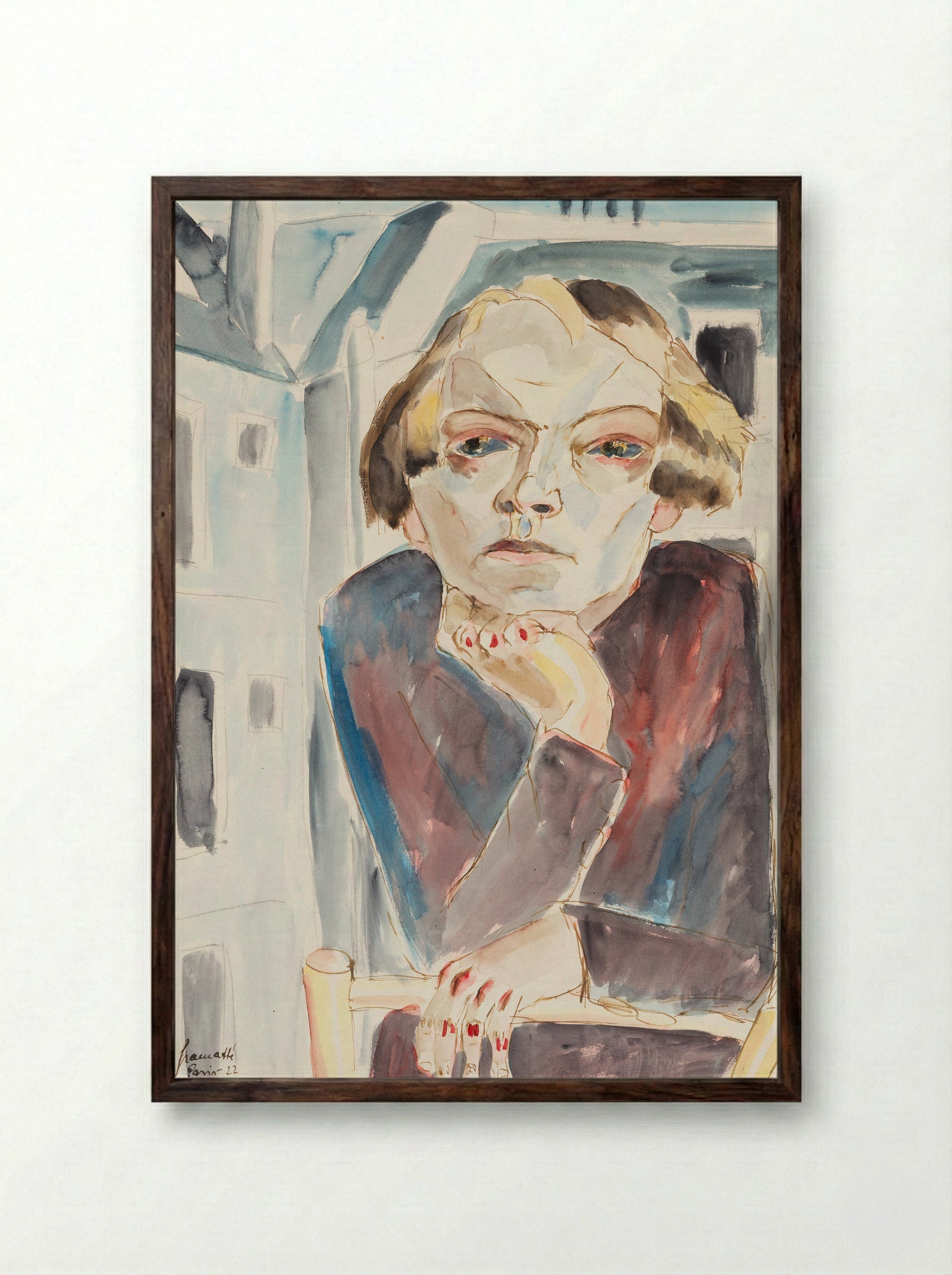 Sonia - Walter Gramatté - Framed Print Dark Wood