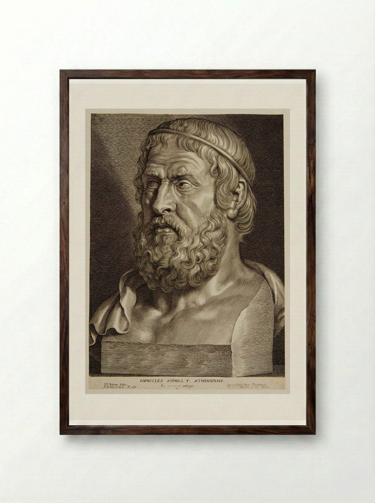 Sophocles - Paulus Pontius - Framed Print Dark Wood