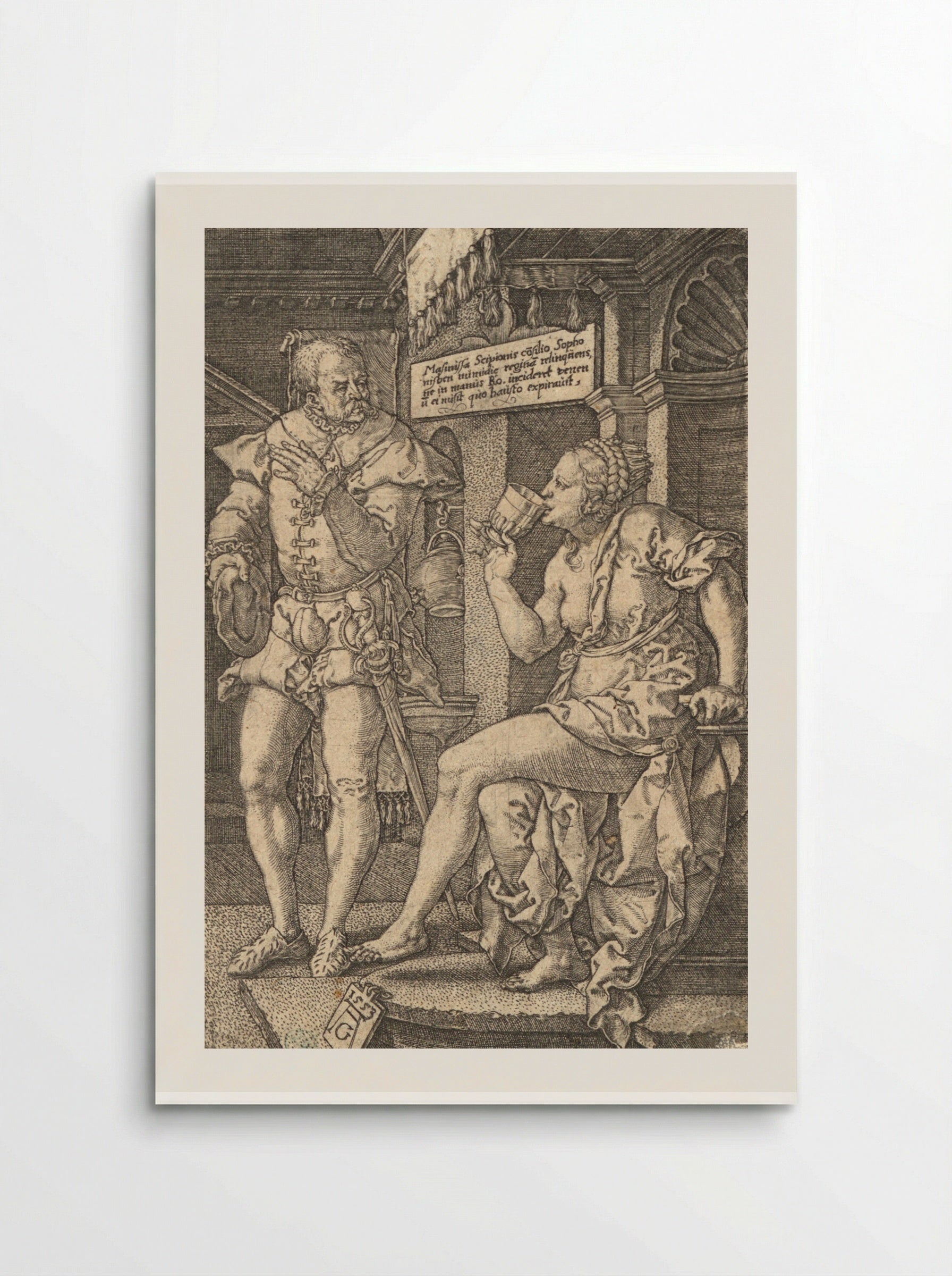 Sophonisba Drinking Poison - Heinrich Aldegrever - Poster