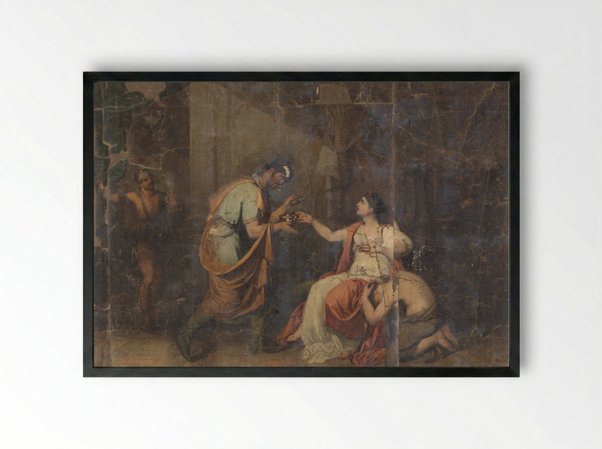 Sophonisba Kneeling Before Masinissa - Benjamin Wolff - Framed Print Black
