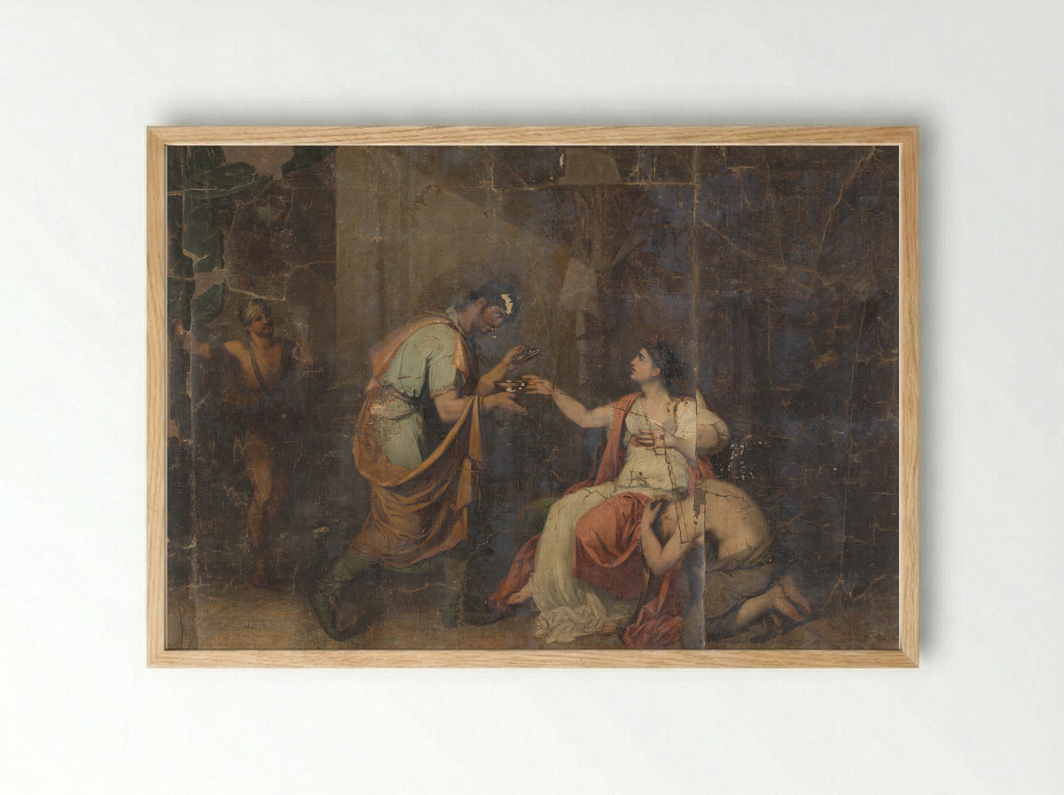 Sophonisba Kneeling Before Masinissa - Benjamin Wolff - Framed Print Wood