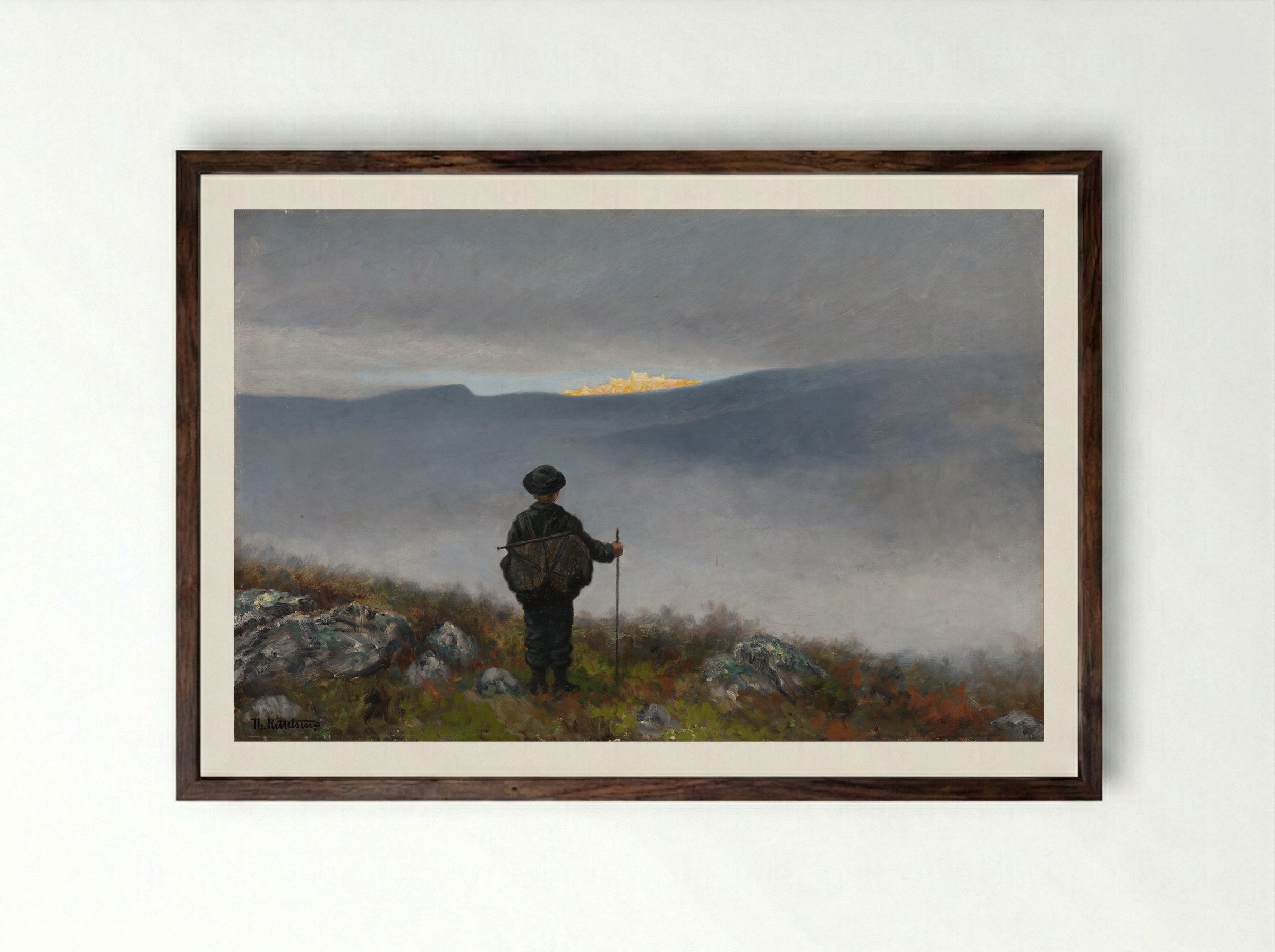 Soria Moria Slott - Theodor Severin Kittelsen - Framed Print Dark Wood