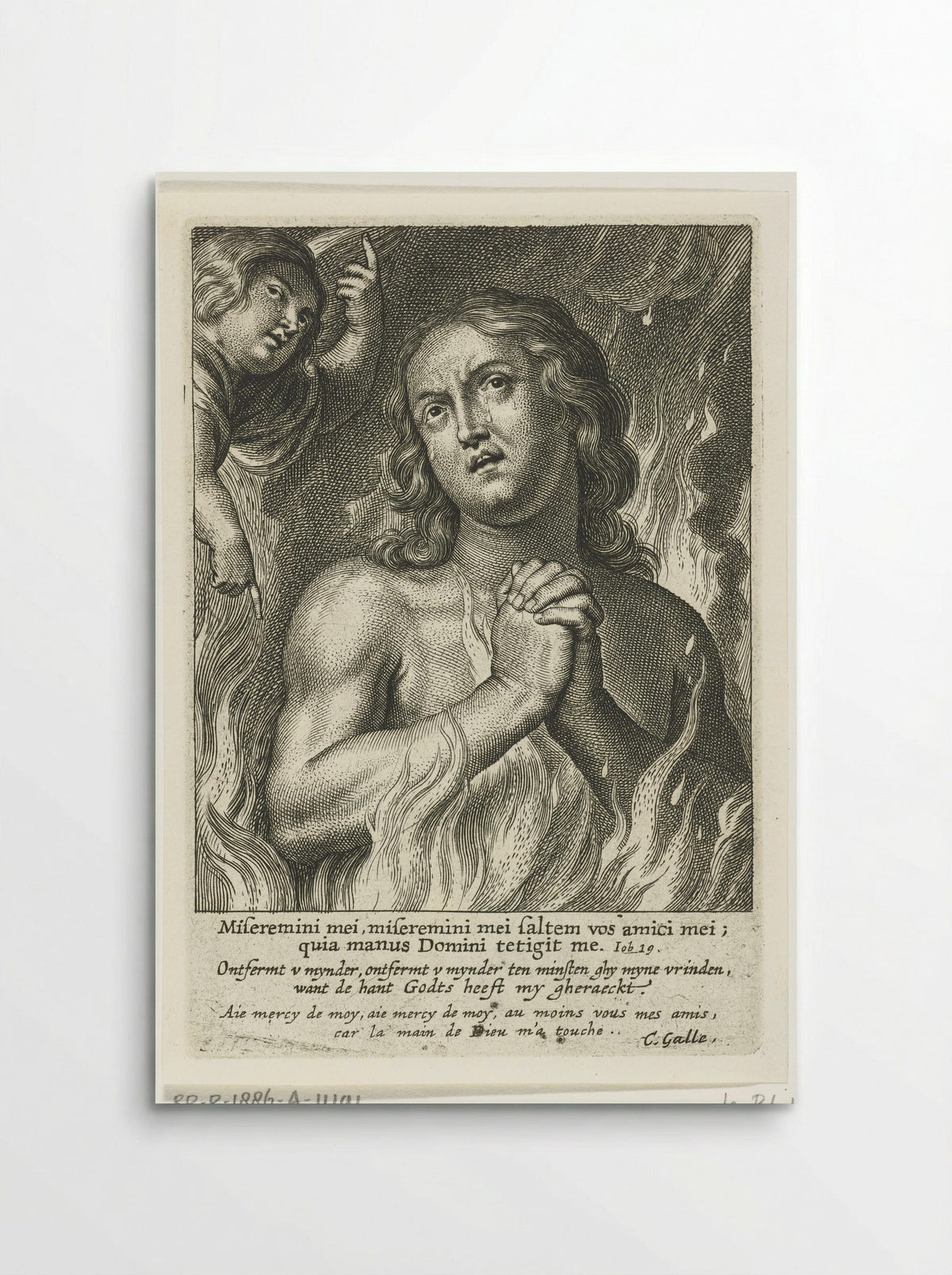 Soul in Purgatory Praying for Mercy - Schelte Adamsz. Bolswert - Poster