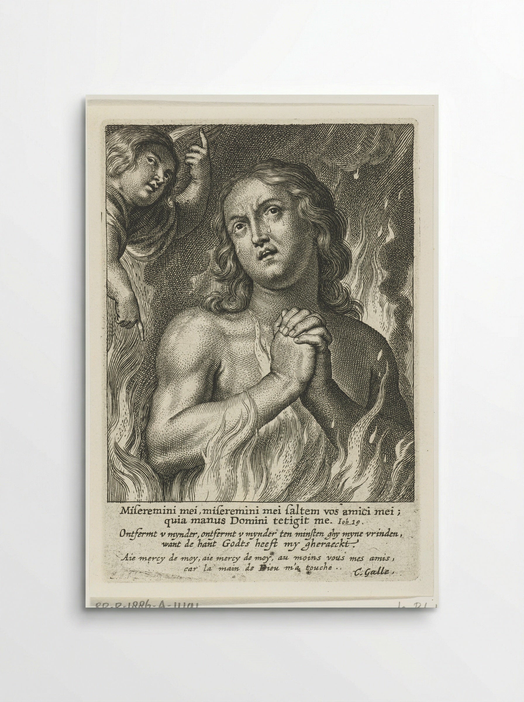 Soul in Purgatory Praying for Mercy - Schelte Adamsz. Bolswert - Poster