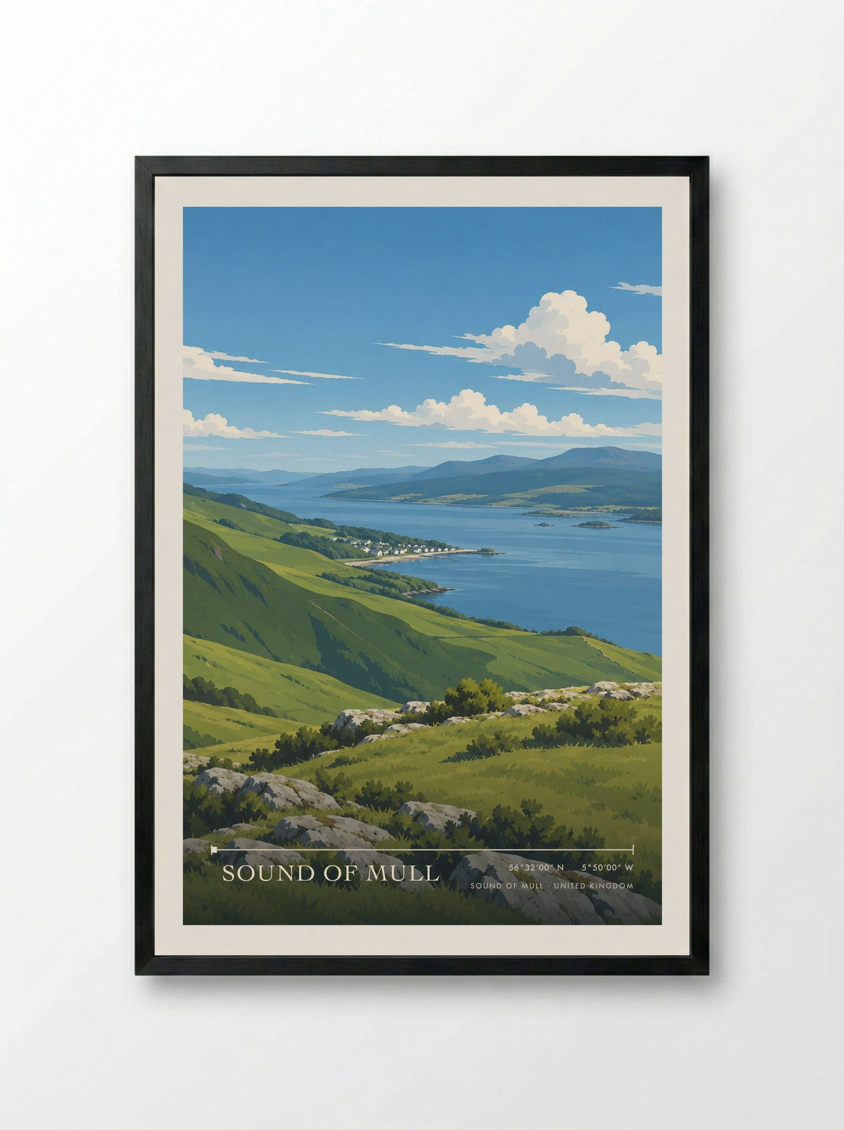 Sound of Mull | Travel Poster - Framed Print Black