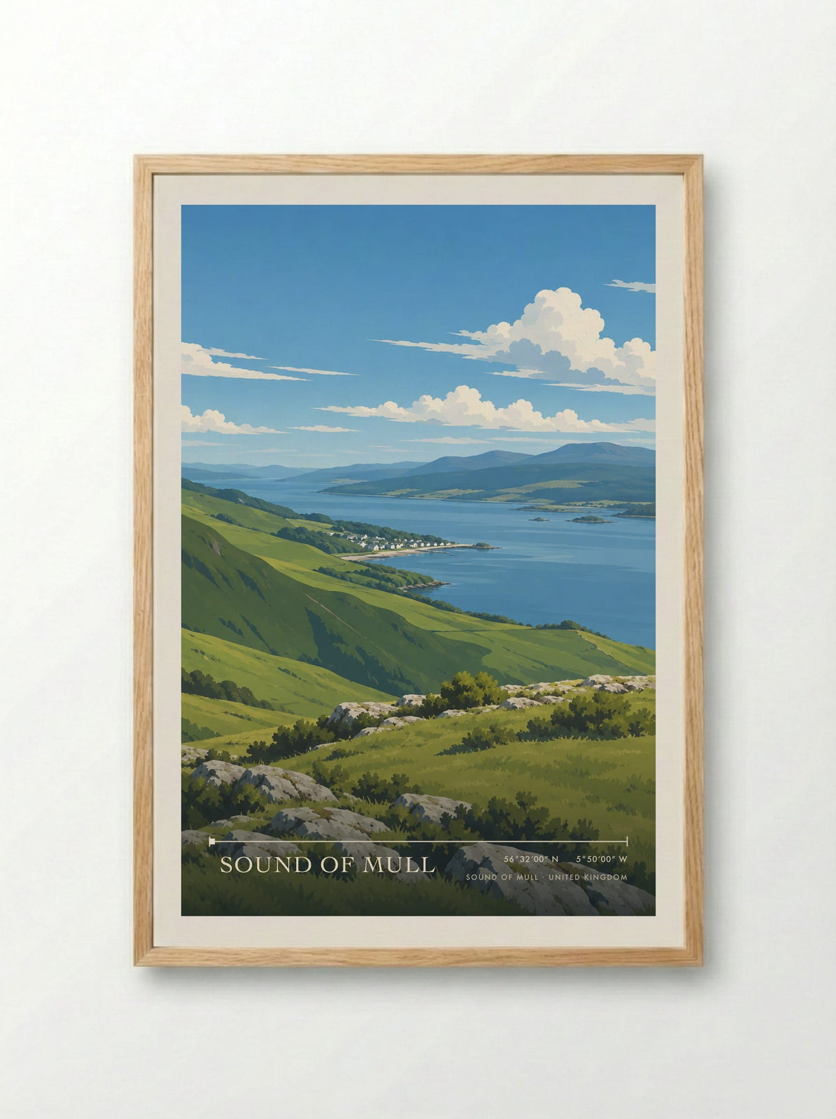 Sound of Mull | Travel Poster - Framed Print Wood