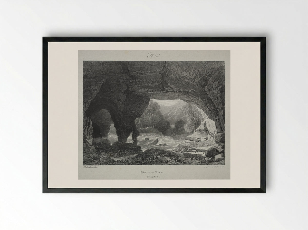 Source du Lison, Franche Comté - James Duffield Harding - Framed Print Black