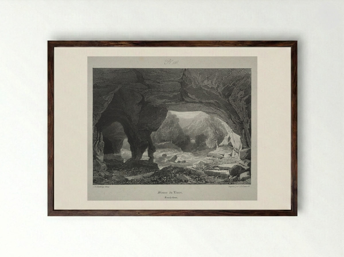 Source du Lison, Franche Comté - James Duffield Harding - Framed Print Dark Wood