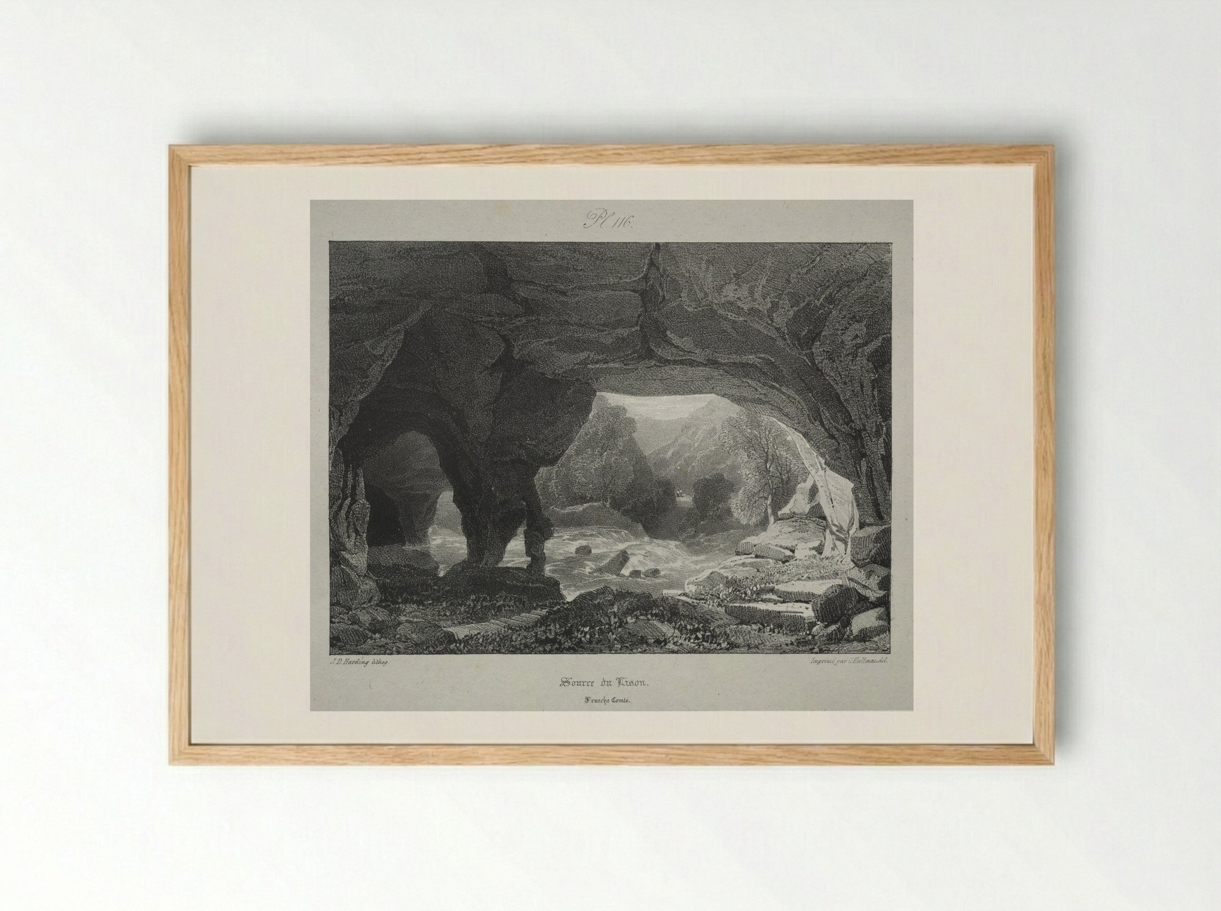 Source du Lison, Franche Comté - James Duffield Harding - Framed Print Wood