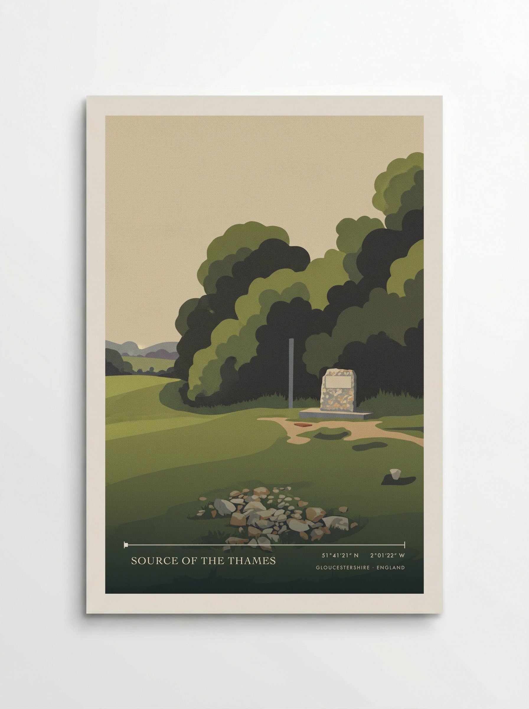 Source of the Thames Gloucestershire England Travel Poster - Poster