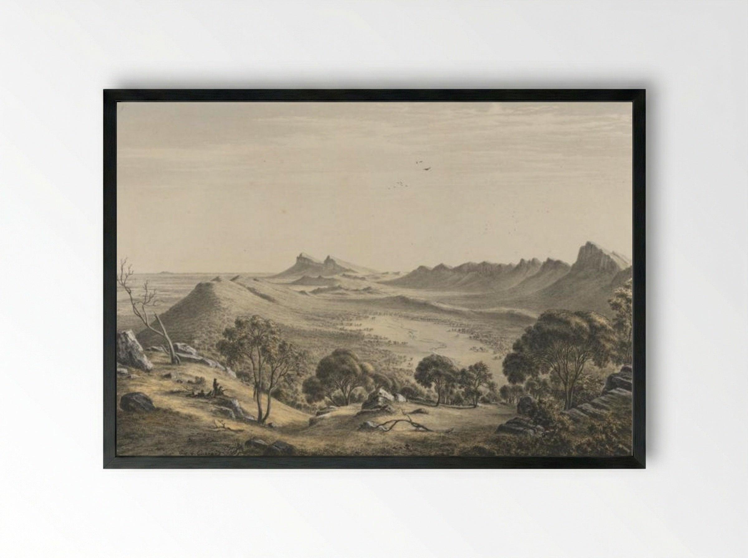 Source of the Wannon - Eugene von Guerard - Framed Print Black