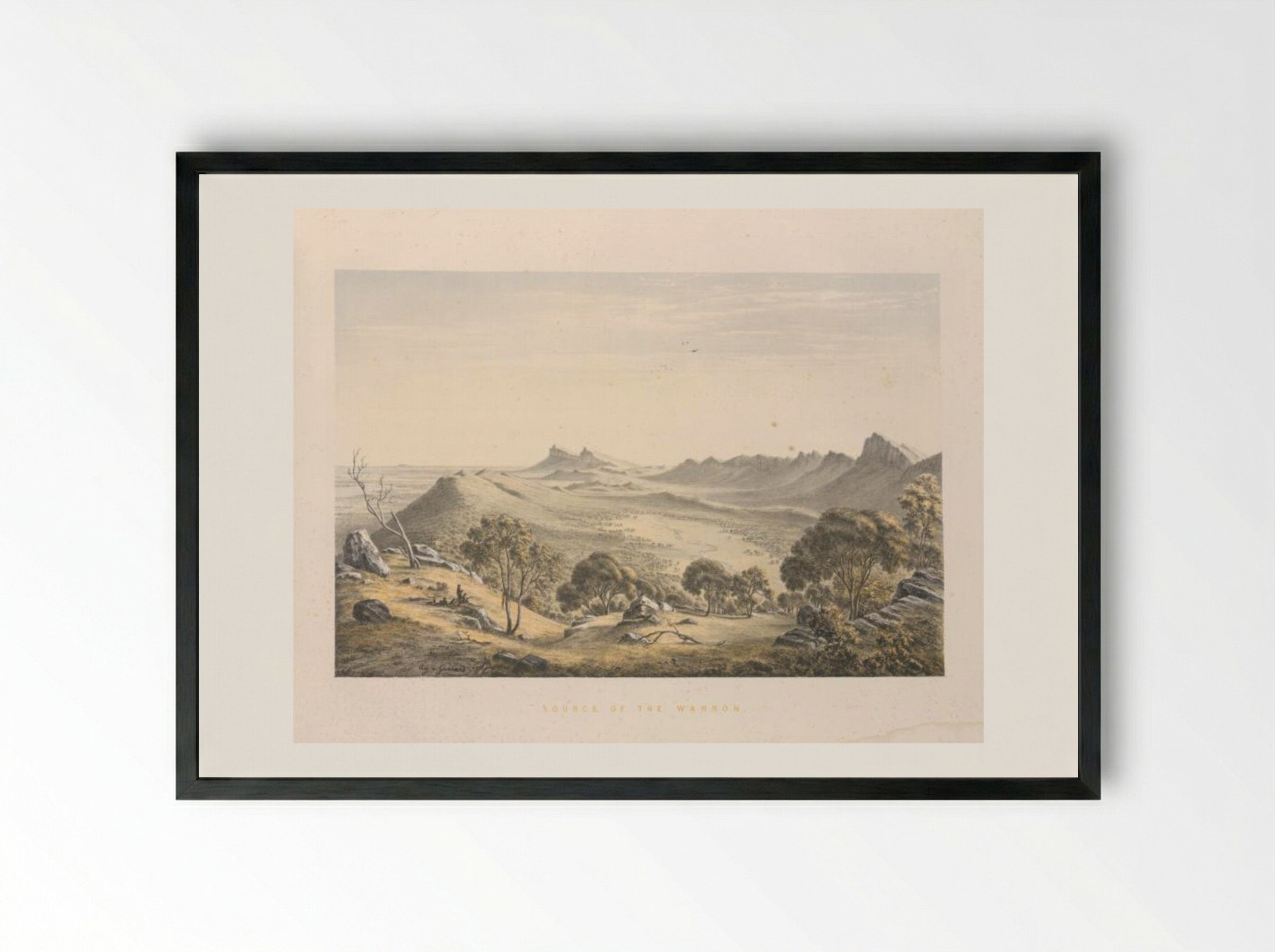 Source of the Wannon - Eugene von Guerard - Framed Print Black