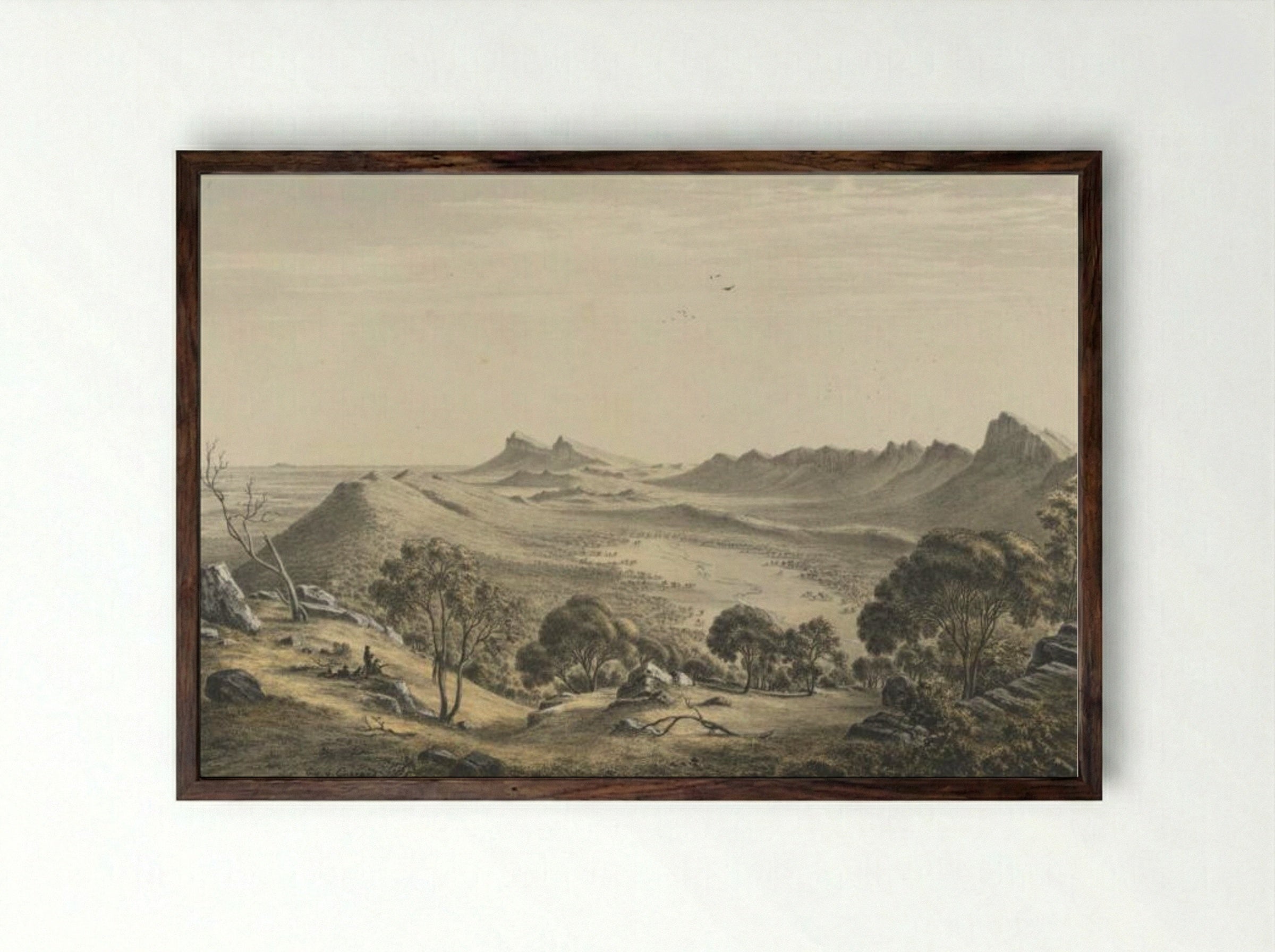 Source of the Wannon - Eugene von Guerard - Framed Print Dark Wood