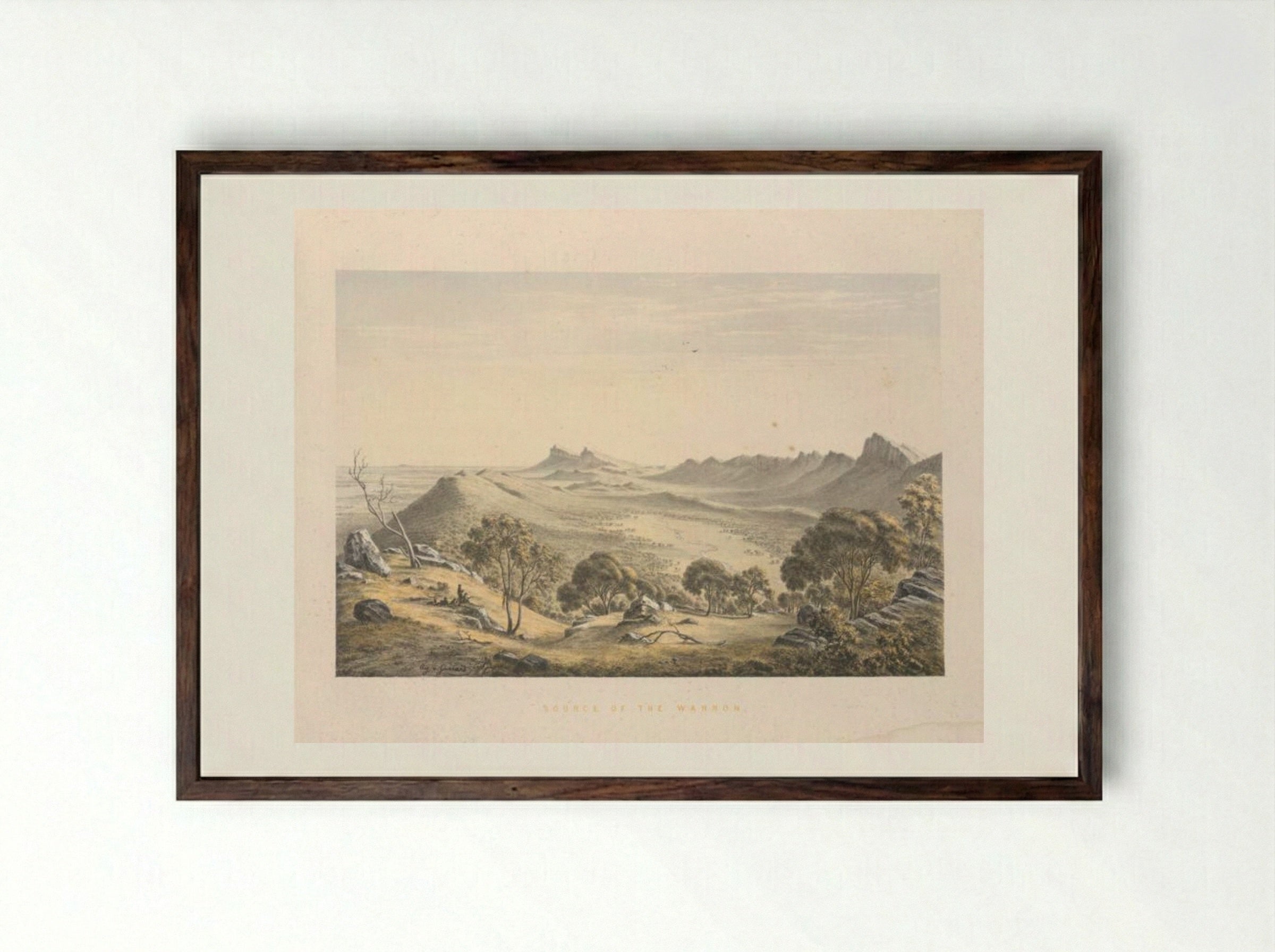 Source of the Wannon - Eugene von Guerard - Framed Print Dark Wood