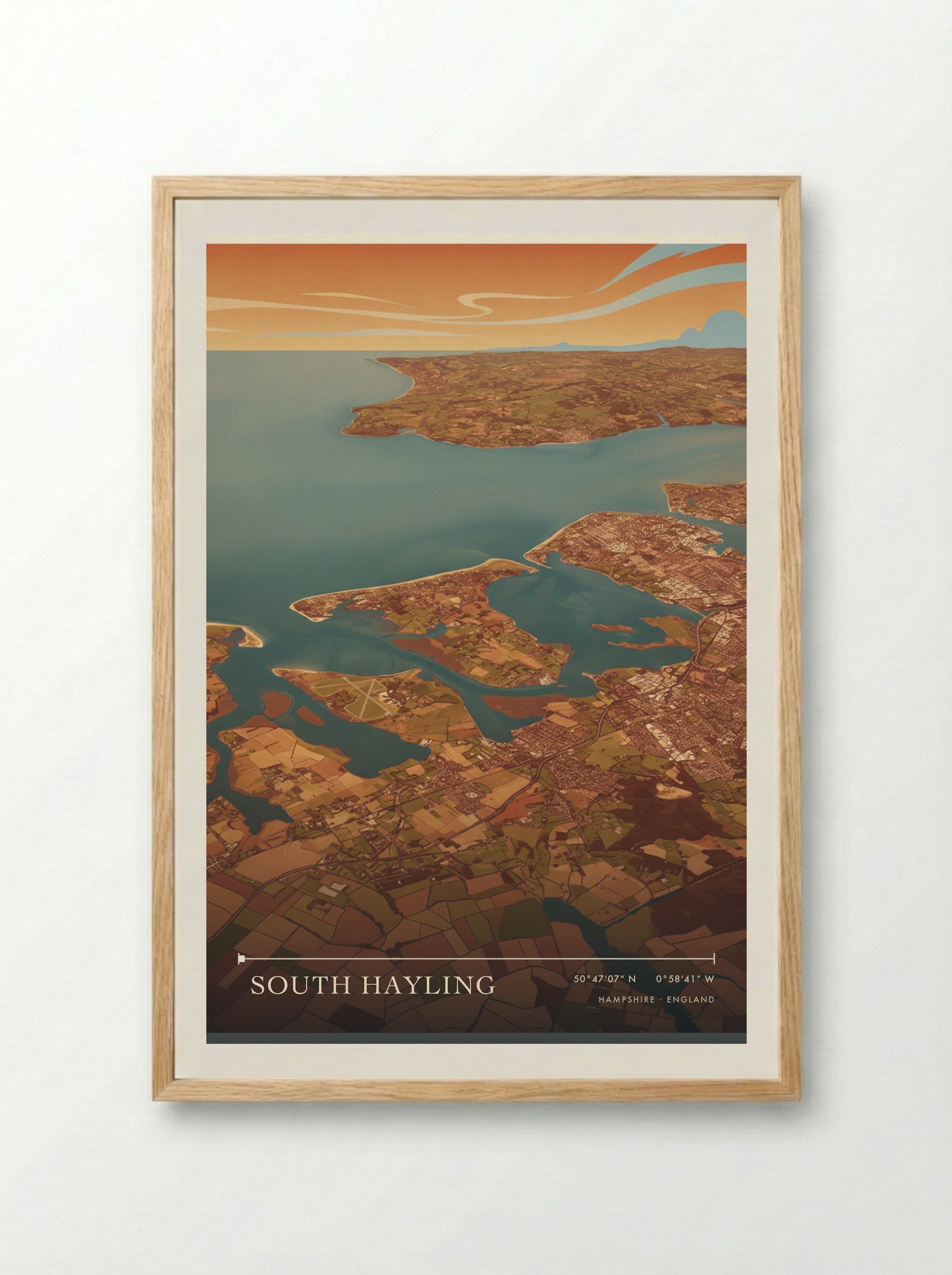 South Hayling Hampshire England Travel Poster - Framed Print Wood