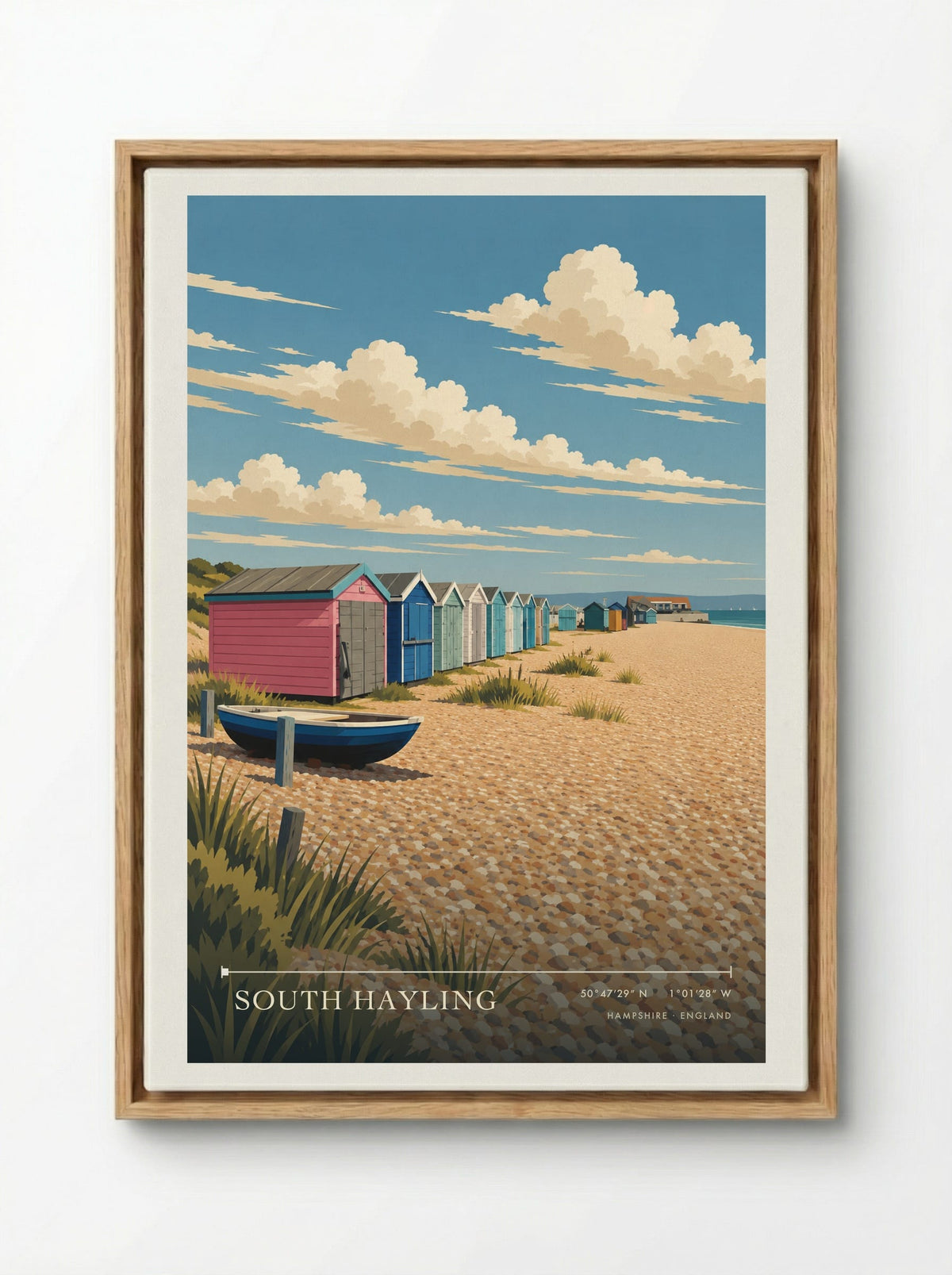 South Hayling, Hampshire | Travel Poster - Framed Canvas Wood