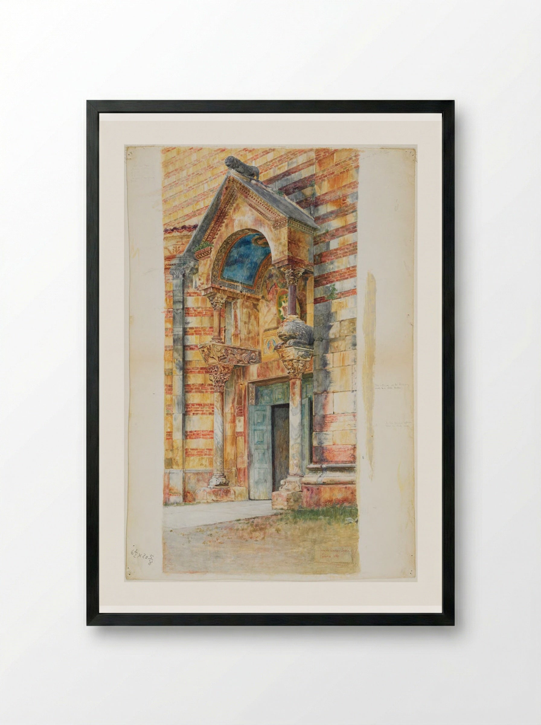 South Porch, Duomo, Verona, Italy - Joseph Lindon Smith - Framed Print Black