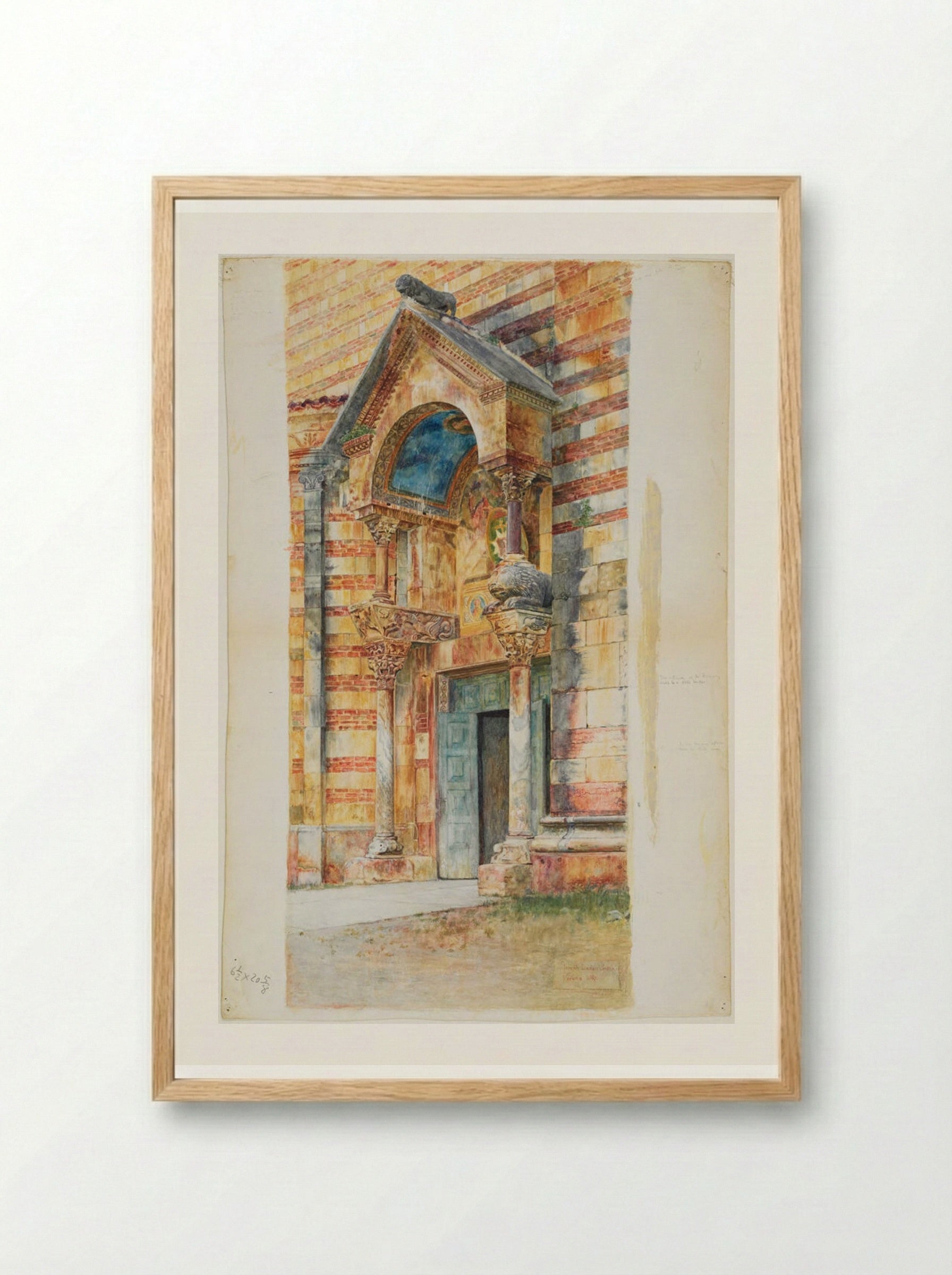 South Porch, Duomo, Verona, Italy - Joseph Lindon Smith - Framed Print Wood