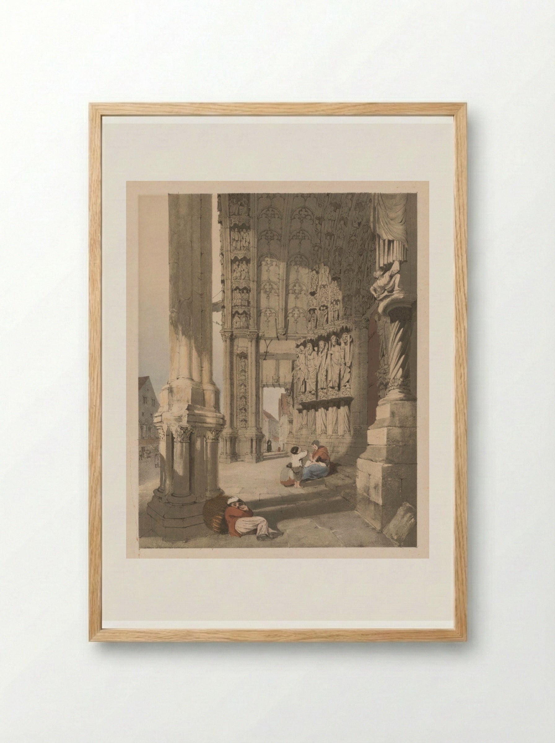South Porch of Chartres Cathedral - Thomas Shotter Boys - Framed Print Wood
