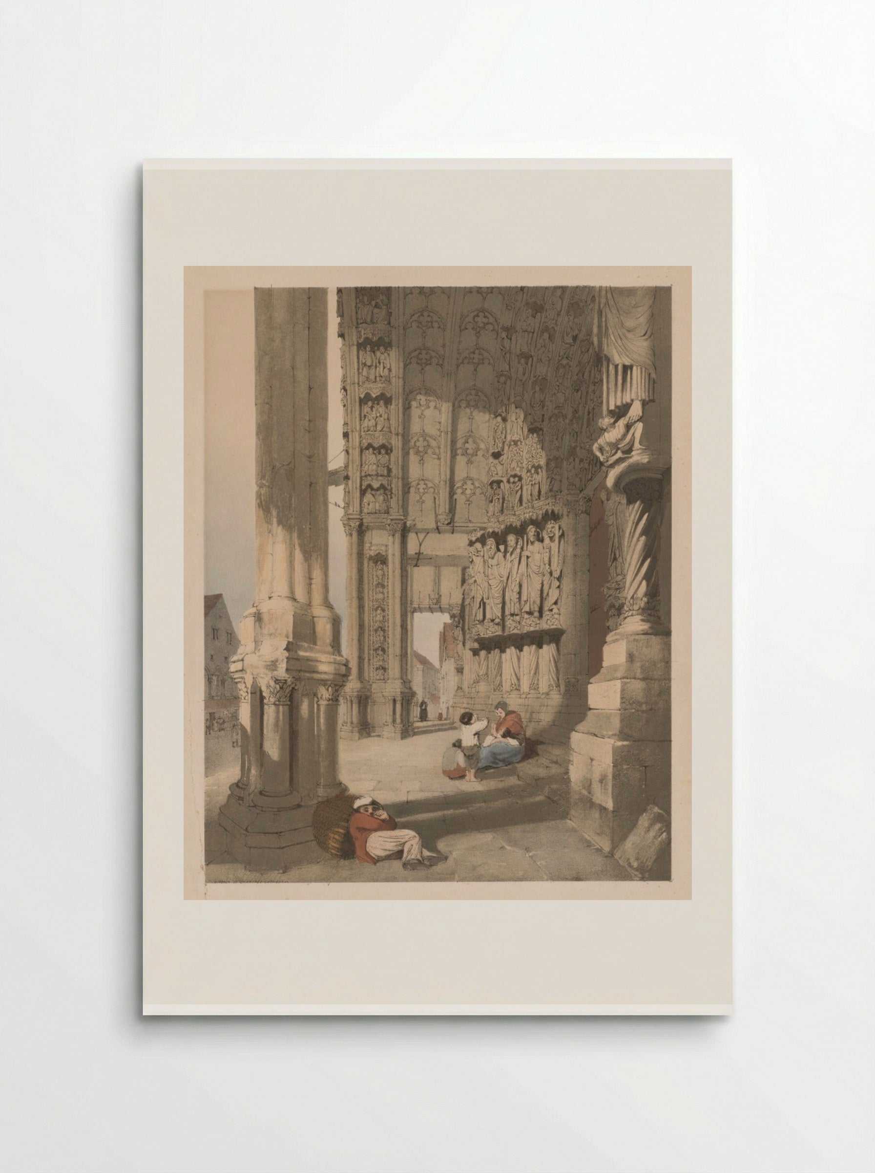 South Porch of Chartres Cathedral - Thomas Shotter Boys - Poster