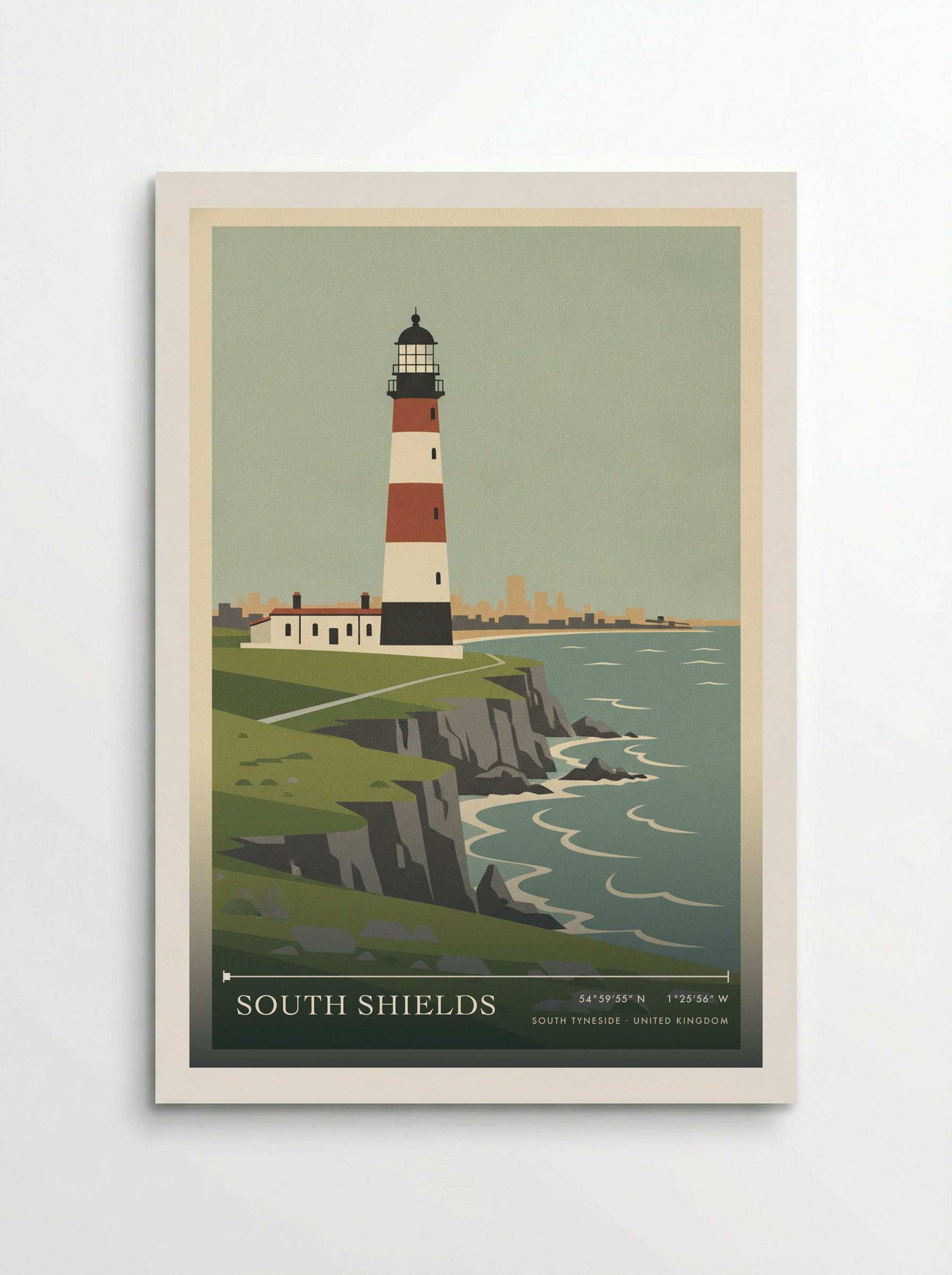 South Shields South Tyneside United Kingdom Travel Poster - Poster