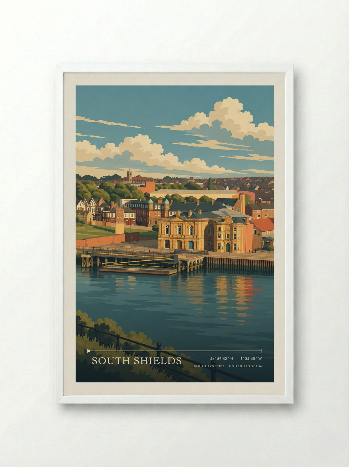 South Shields, South Tyneside | Travel Poster - Framed Print White