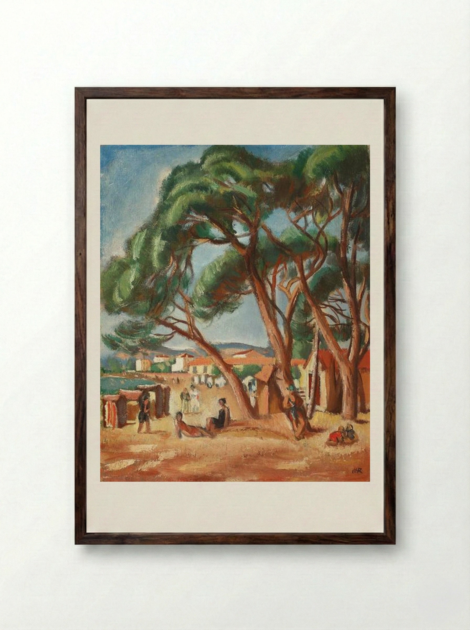 Southern France Beach - Iosif Iser - Framed Print Dark Wood