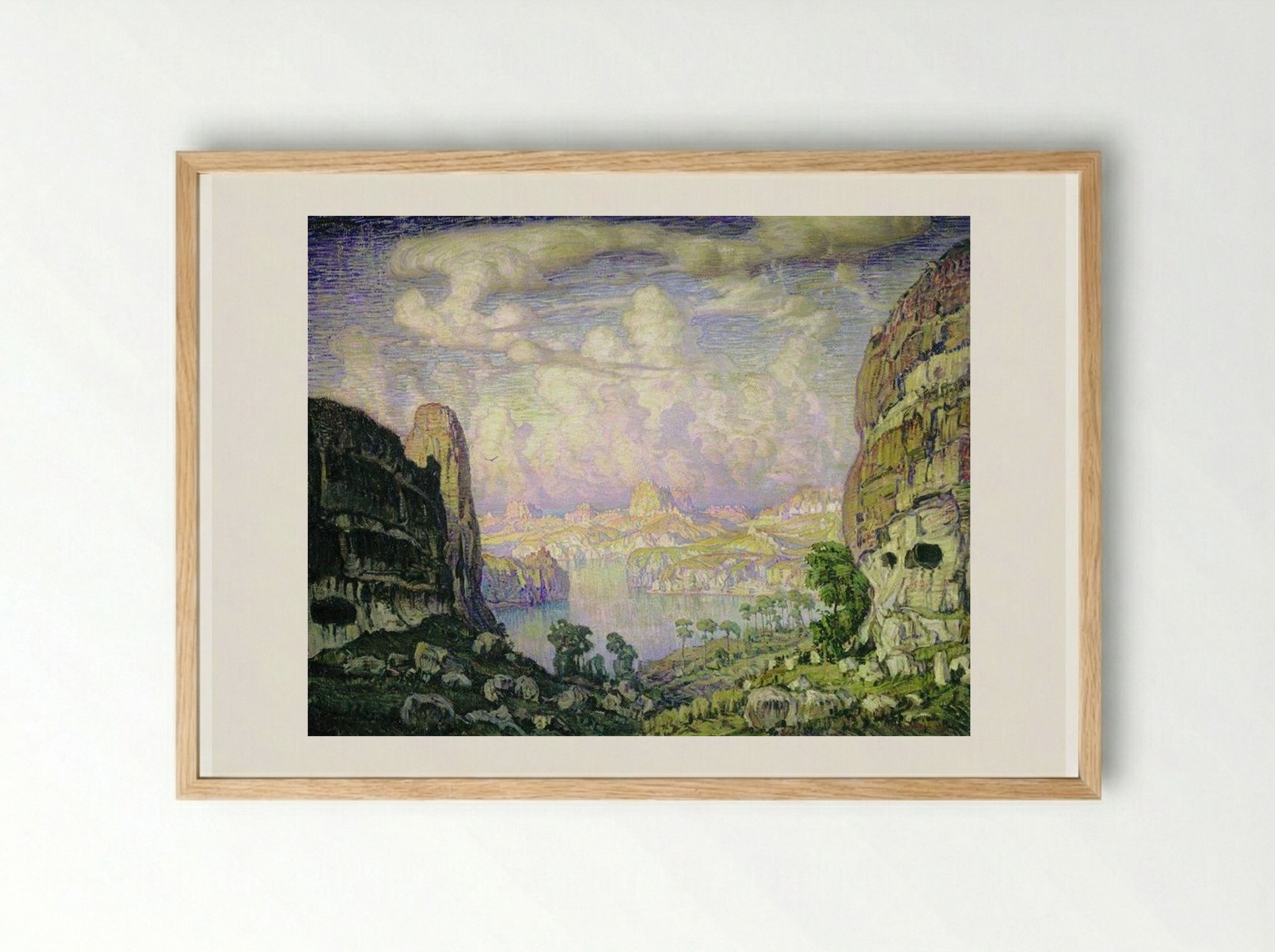 Southern Land. Cave Town - Konstantin Bogaevsky - Framed Print Wood