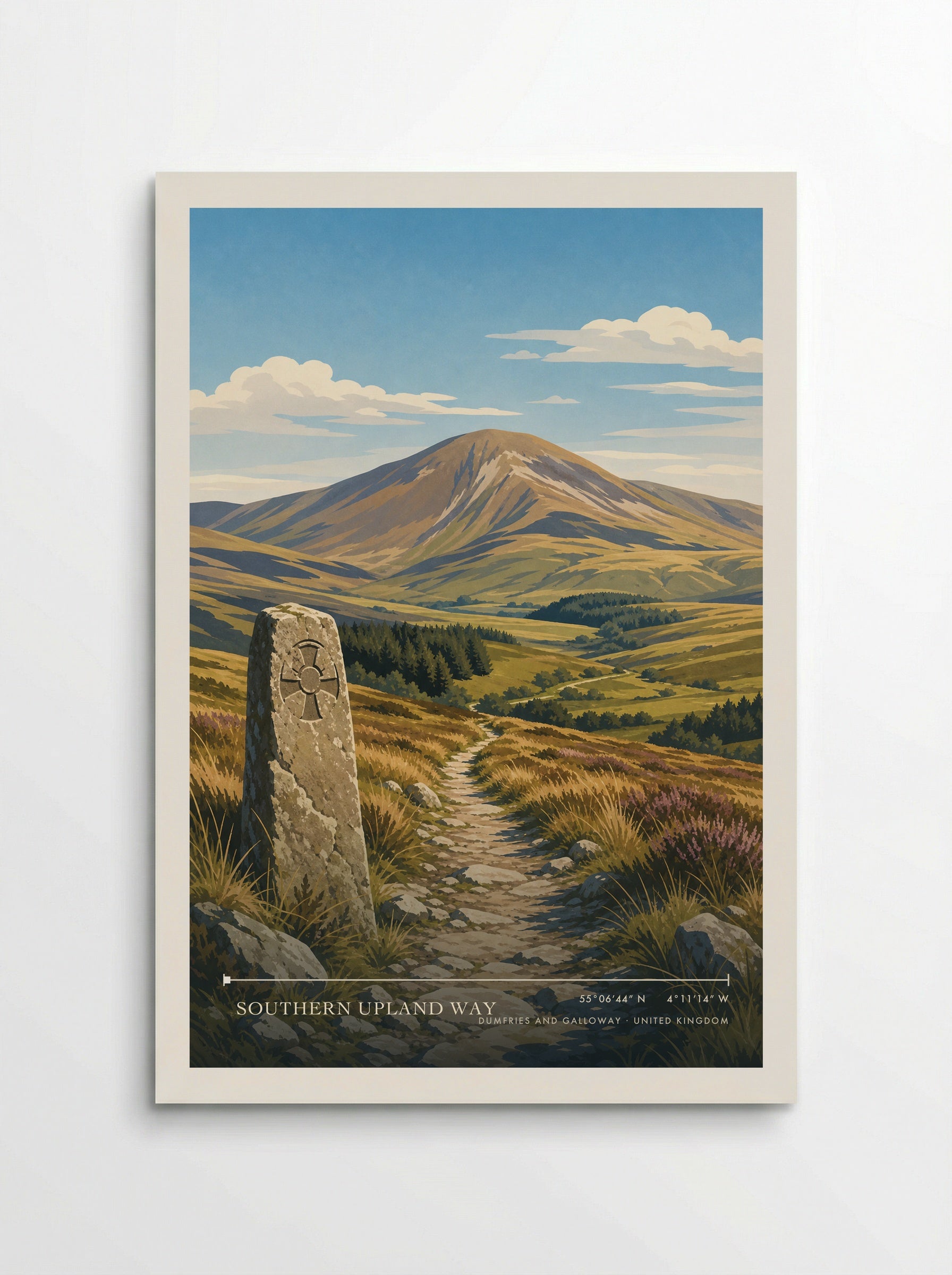 Southern Upland Way Dumfries and Galloway United Kingdom Travel Poster - Poster