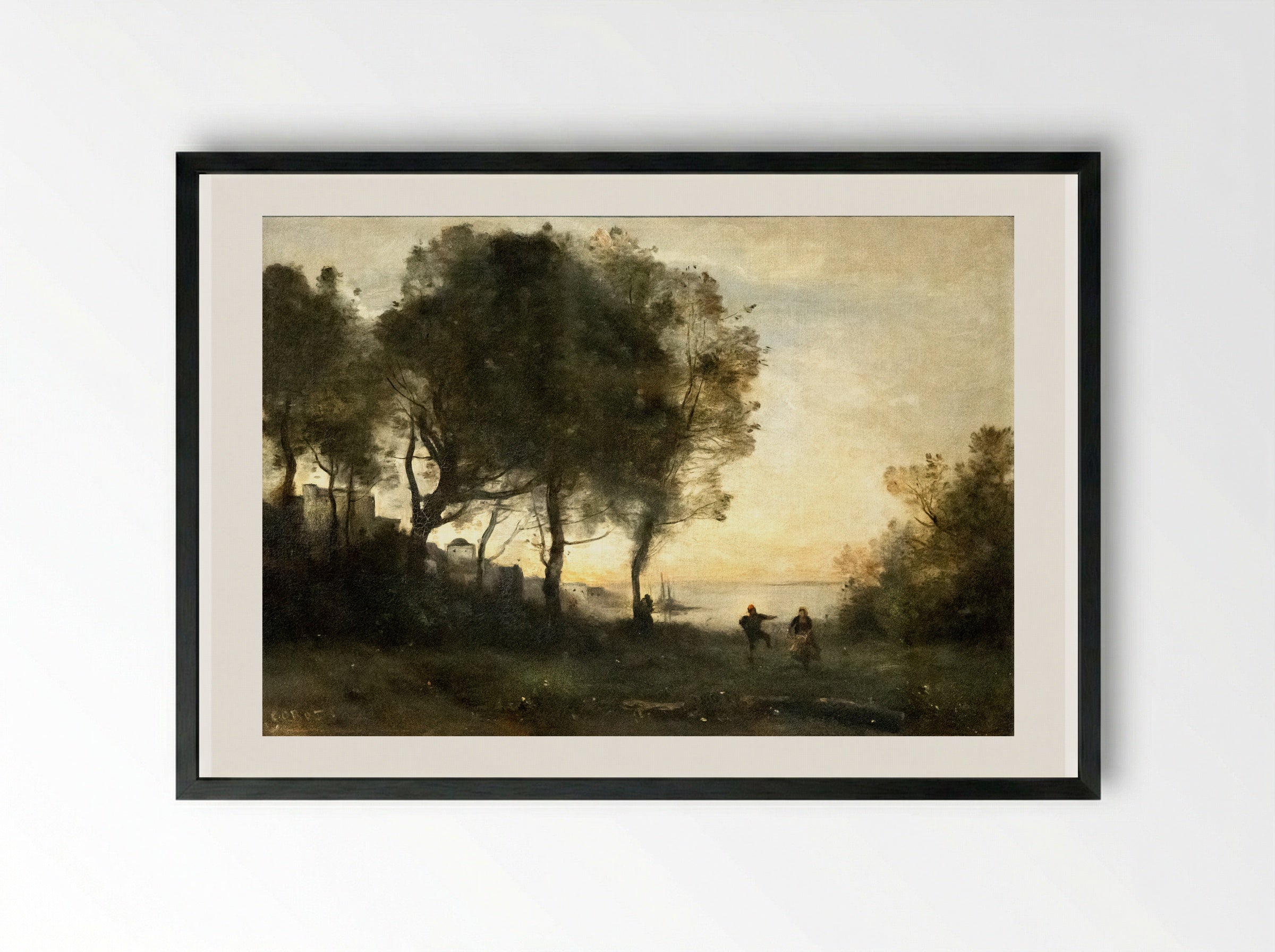 Souvenir d'Italie - Jean-Baptiste-Camille Corot - Framed Print Black