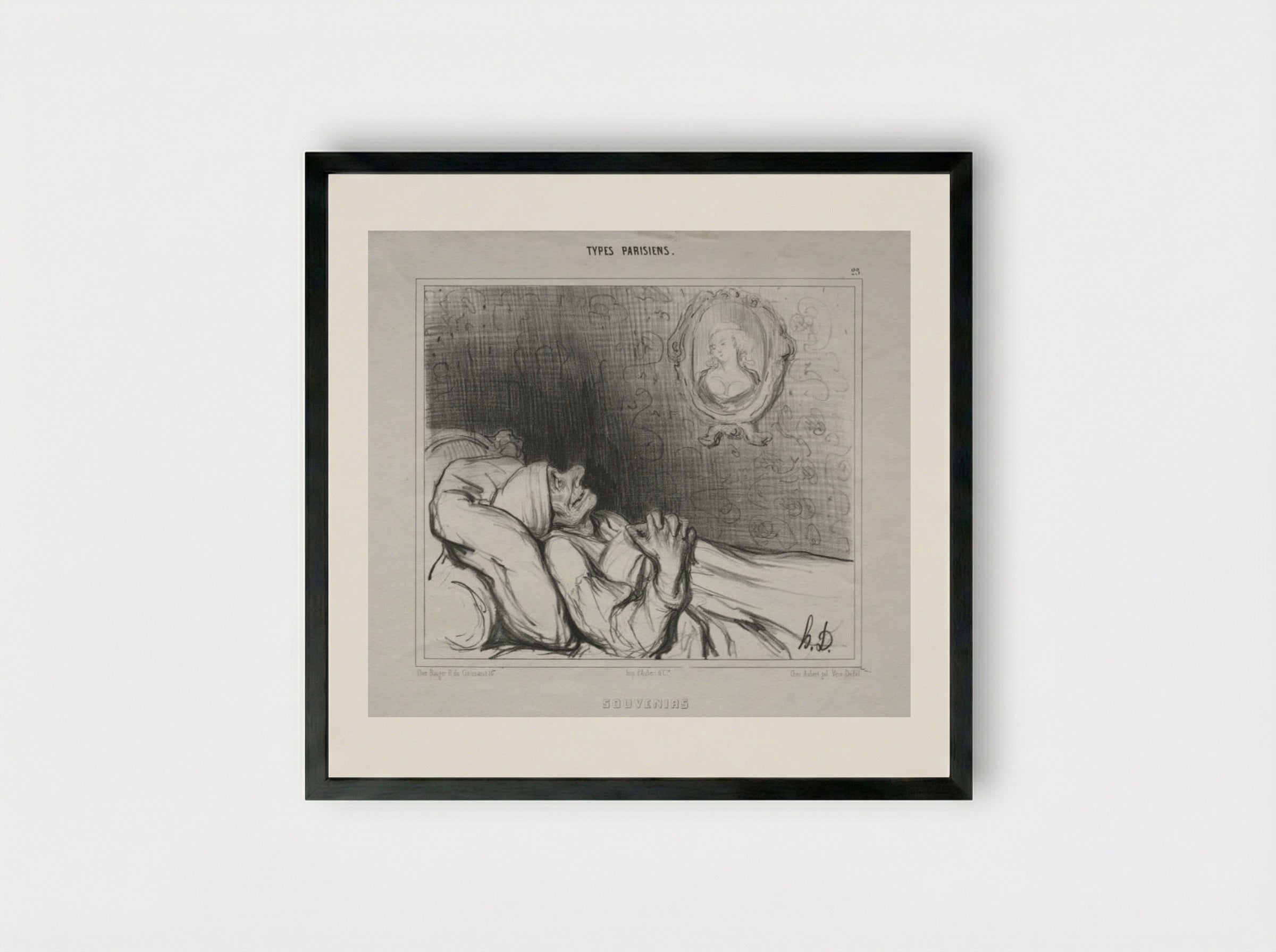Souvenirs (Types Parisiens) - Honoré Daumier - Framed Print Black